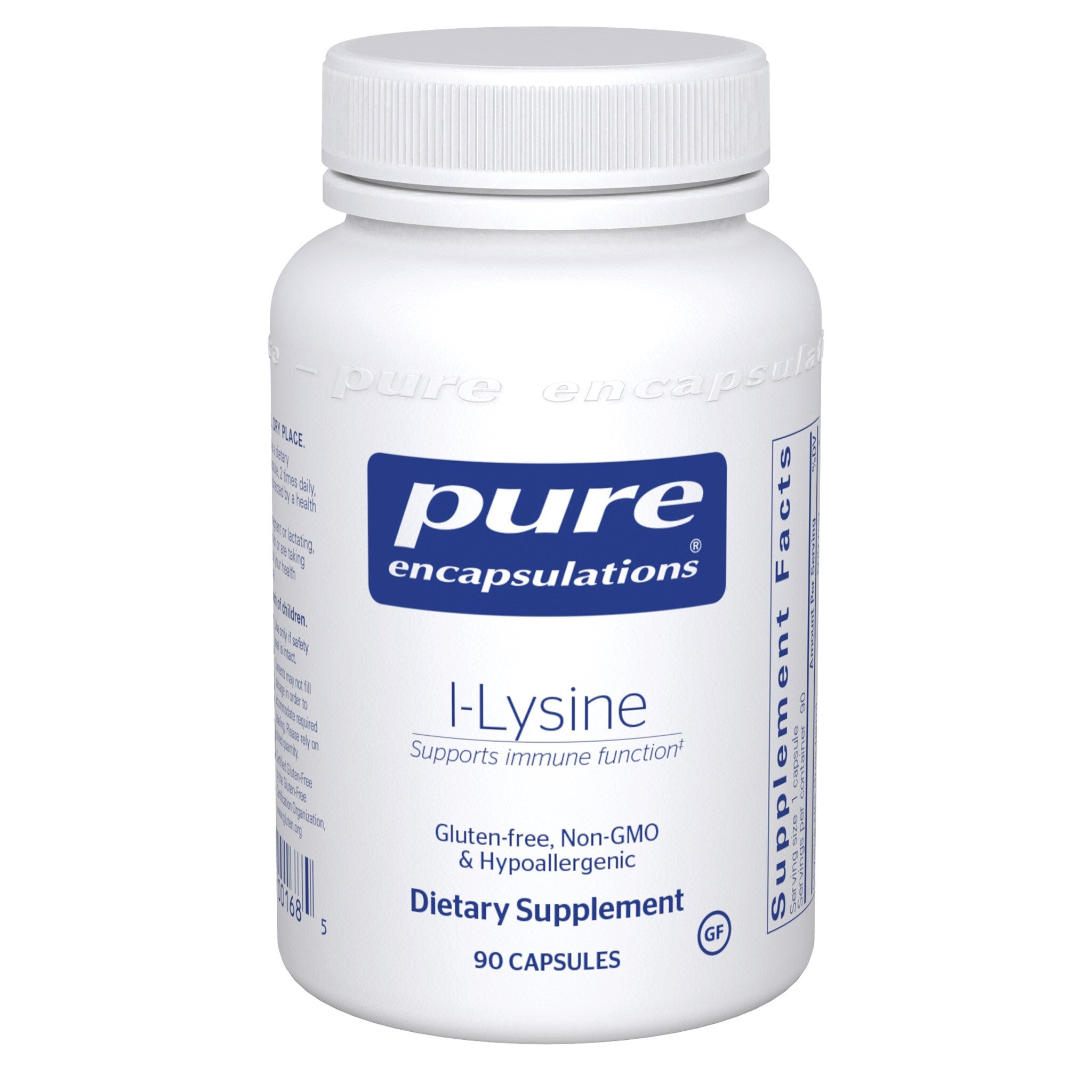 Pure Encapsulations L-Lysine 1000mg - 120 Veggie Caps | Immune Support & Cold Sore Relief Supplement | Supports Collagen Production & Healthy Skin - For Daily Wellness & Active Lifestyle