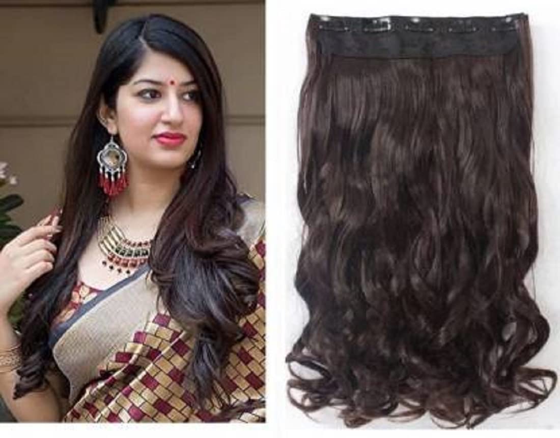 Abrish 24 Inch Long Synthetic Hair Extensions for Women - 5 Clip-in Brown Hair Extensions for Volume & Length (24 Inches) | Natural Look & Feel | Perfect for Parties, Weddings & Daily Styling