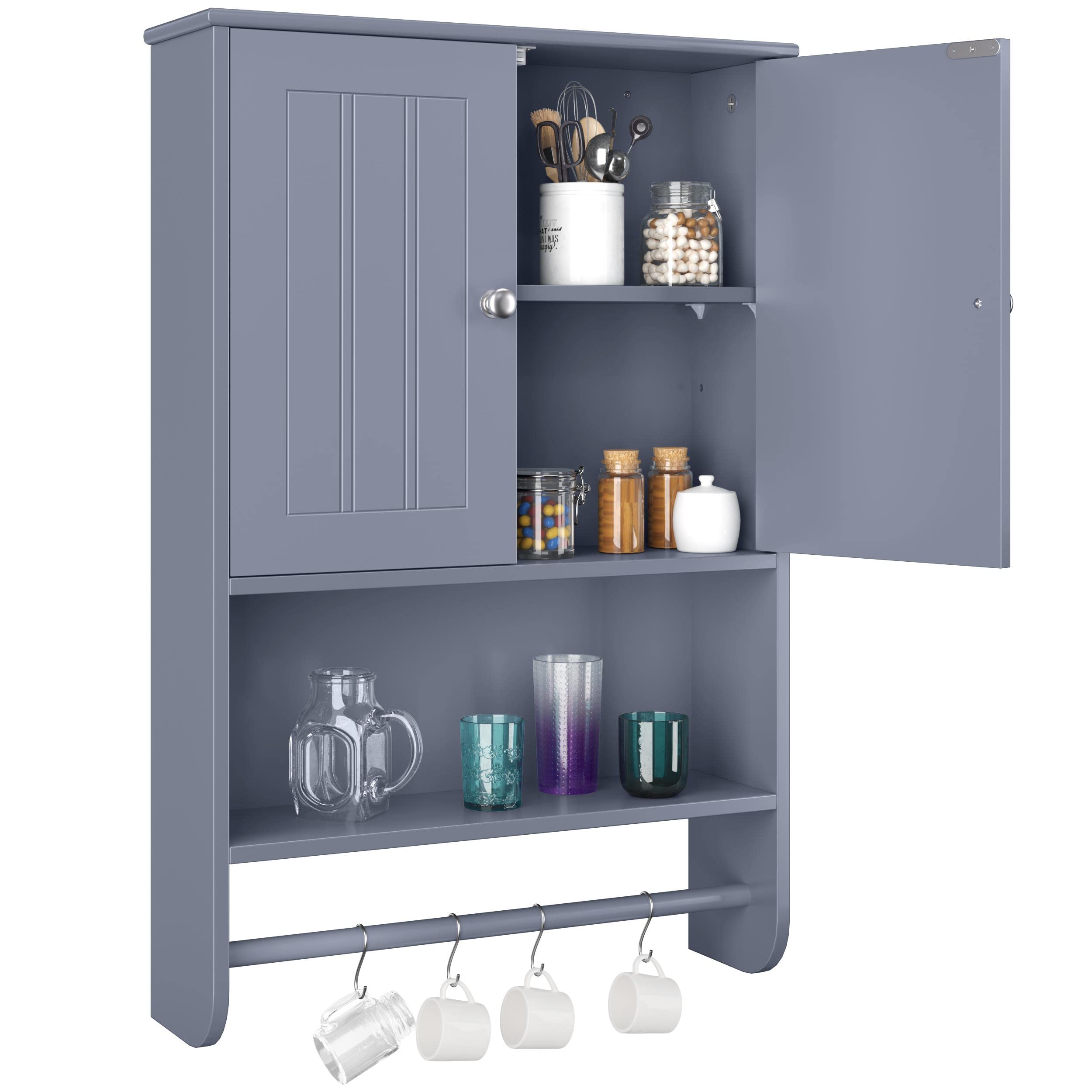 Topeakmart Wall Storage Cabinet with Adjustable Shelf - Kitchen & Living Room Organizer