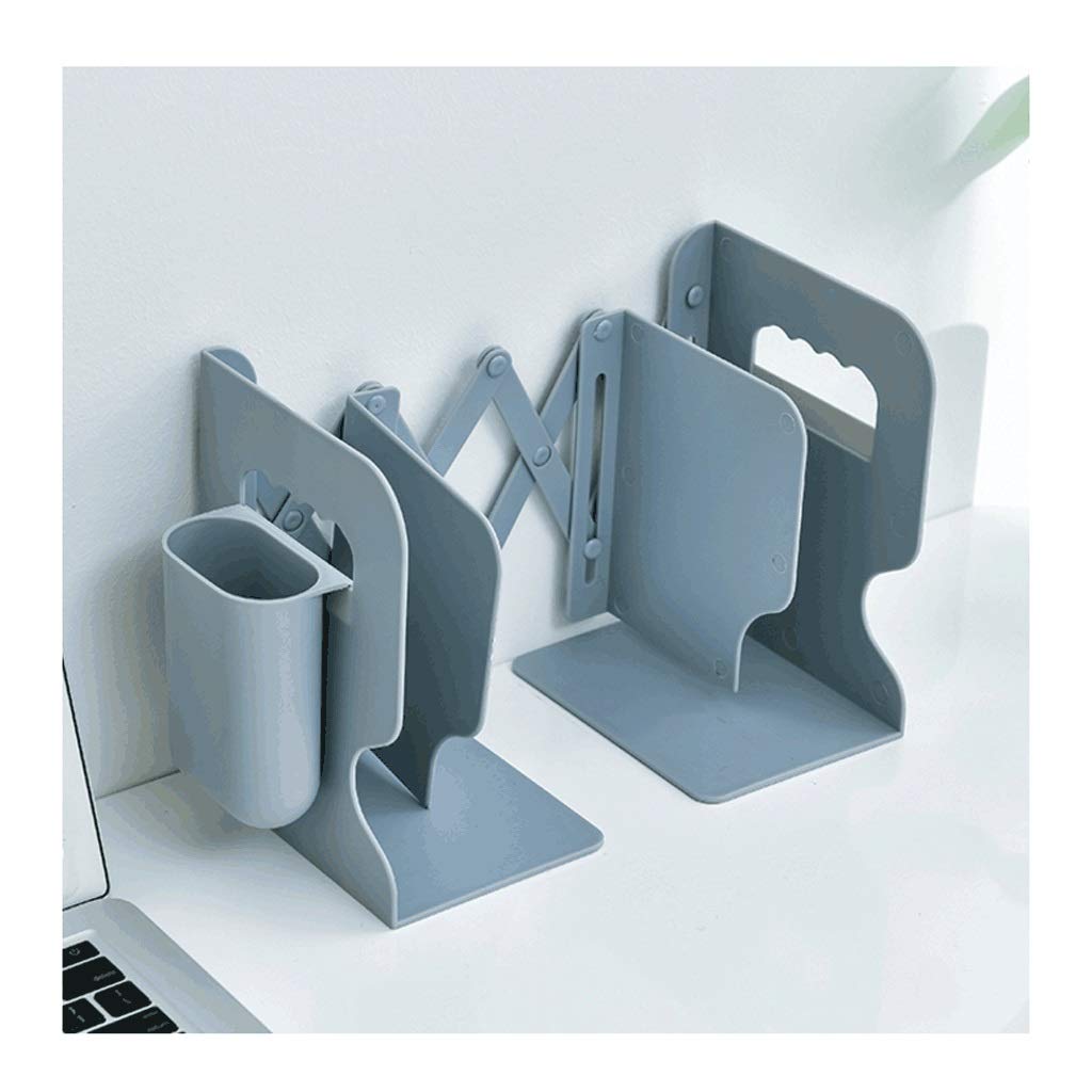 Adjustable Desktop Bookshelf Organizer - Plastic Display Rack for Office Storage, Books & Home Decor | Compact Bookshelf Stand with Multi-Level Shelving for Workspace, Living Room & Bedroom Organization (Gray)