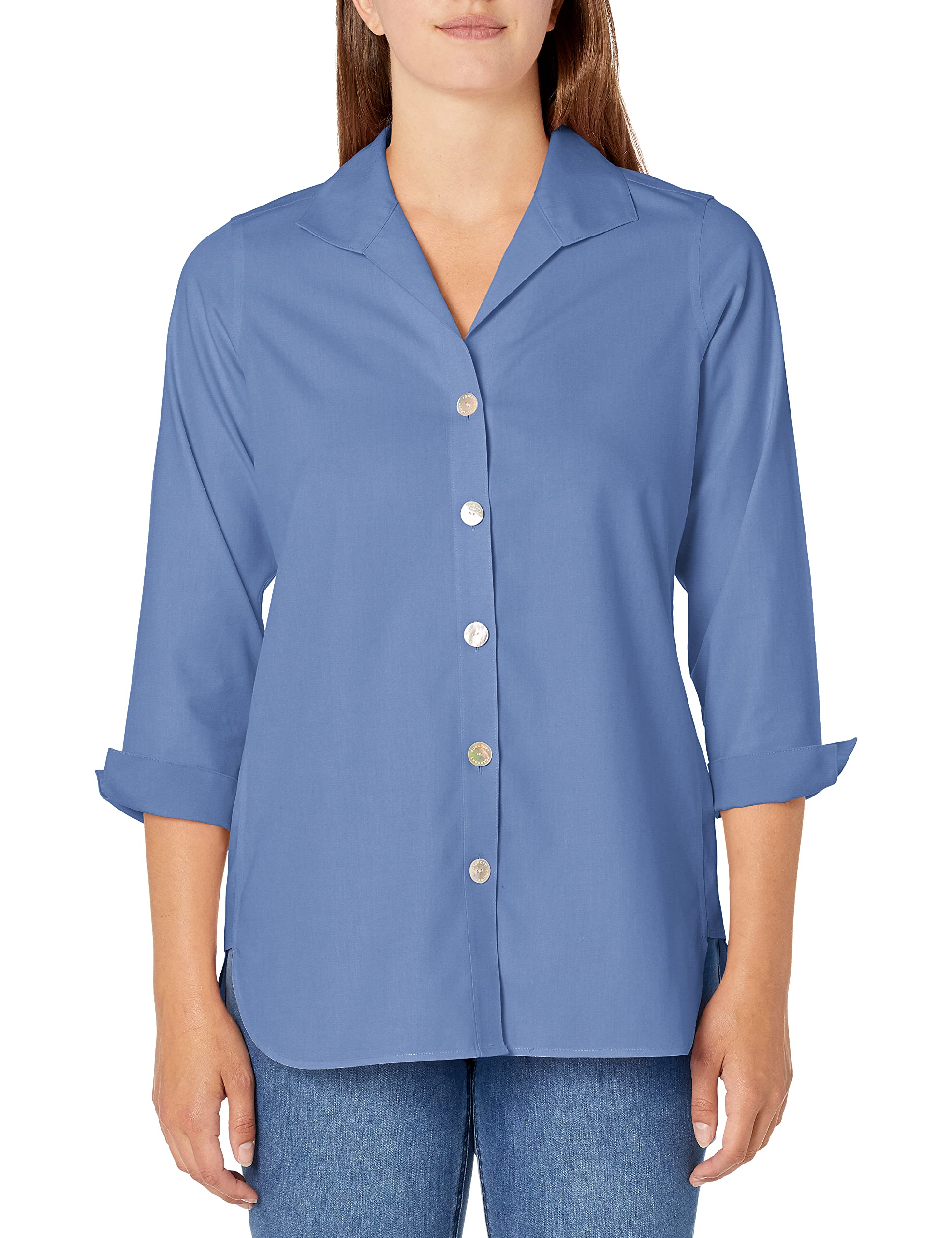 Foxcroft Women's Pandora Essential Non-Iron Tunic Shirt - Wrinkle-Free Casual Blouse for Work, Travel & Everyday Wear