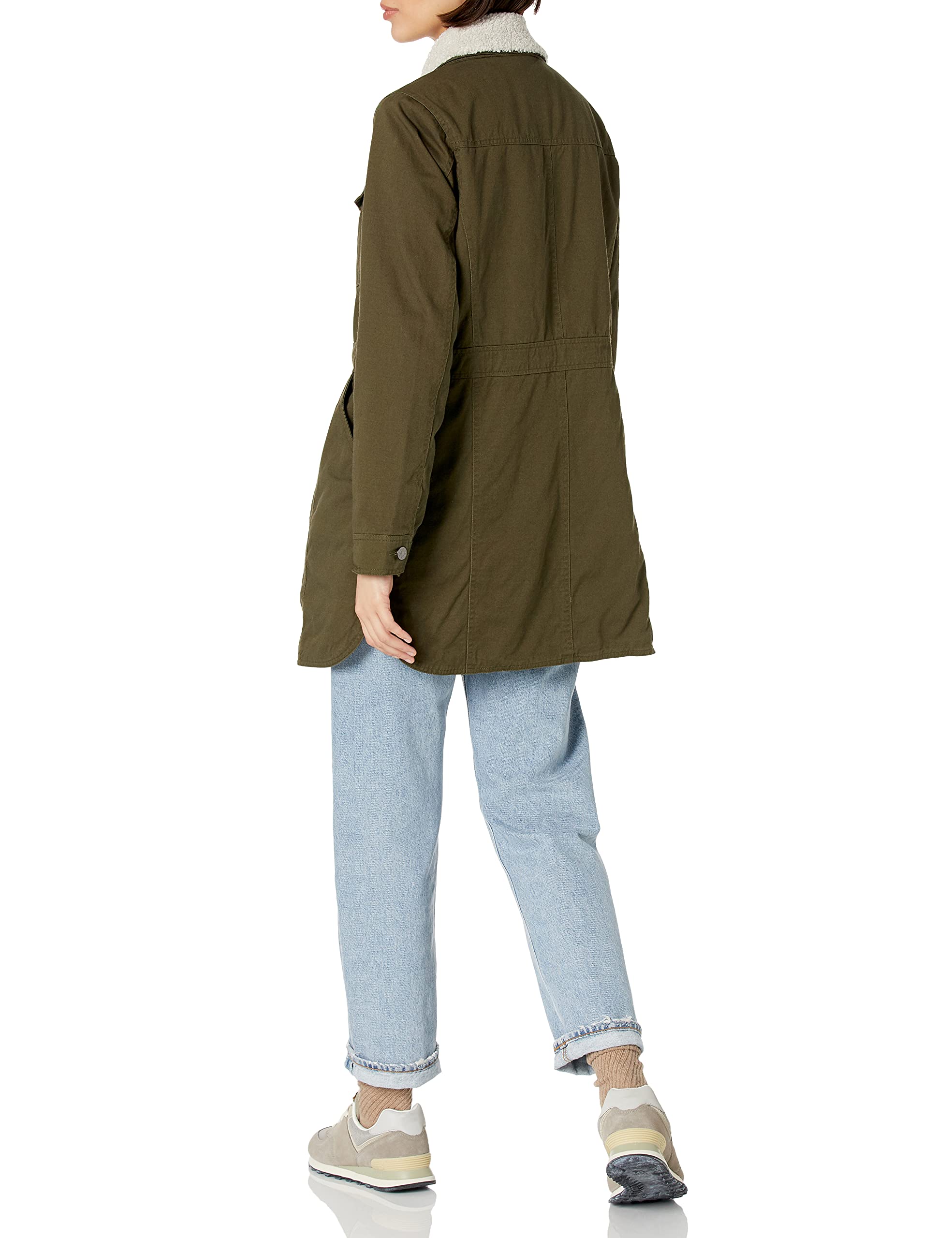 Steve Madden Women's Denim Walker Jacket - Olive Green XL Size | Casual Outerwear for Fall & Spring | Perfect for Street Style & Everyday Wear