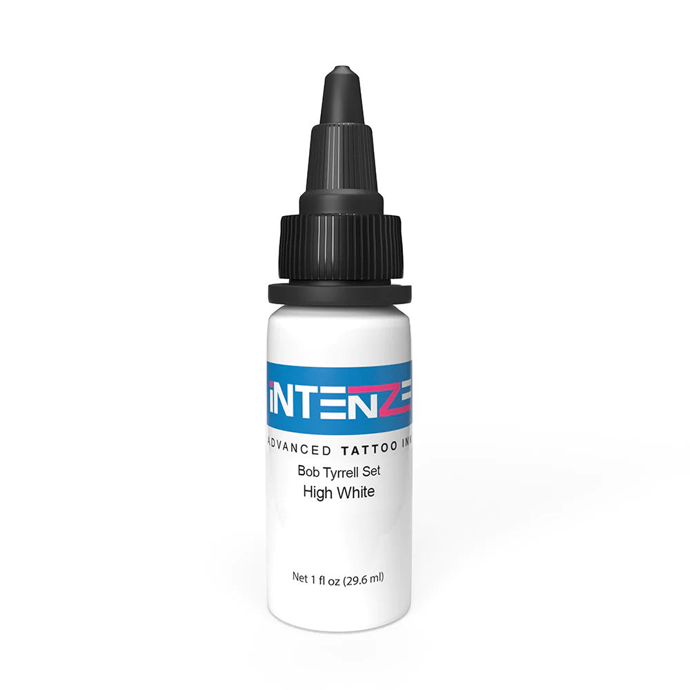 Premium High White Tattoo Ink - Bob Tyrrell Black & Grey Series by Intenze - 1oz Bottle - Professional Tattoo Artist Supplies for Realistic Shading & Highlighting