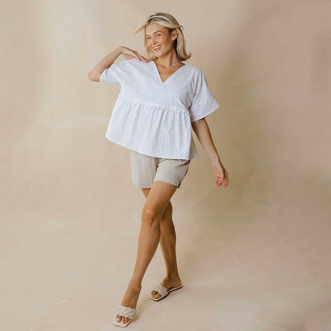 White Baby Doll Blouse for Girls - Soft & Comfortable Toddler Tops - Perfect for Playdates, Parties & Everyday Wear