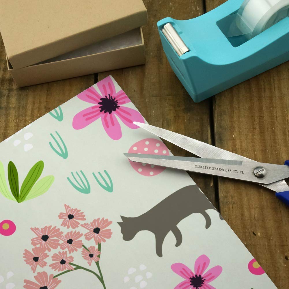 Premium Cat and Floral Pattern Gift Wrapping Paper Rolls - Perfect for Birthday Presents, Holiday Gifts & Party Decorations | GRAPHICS & MORE