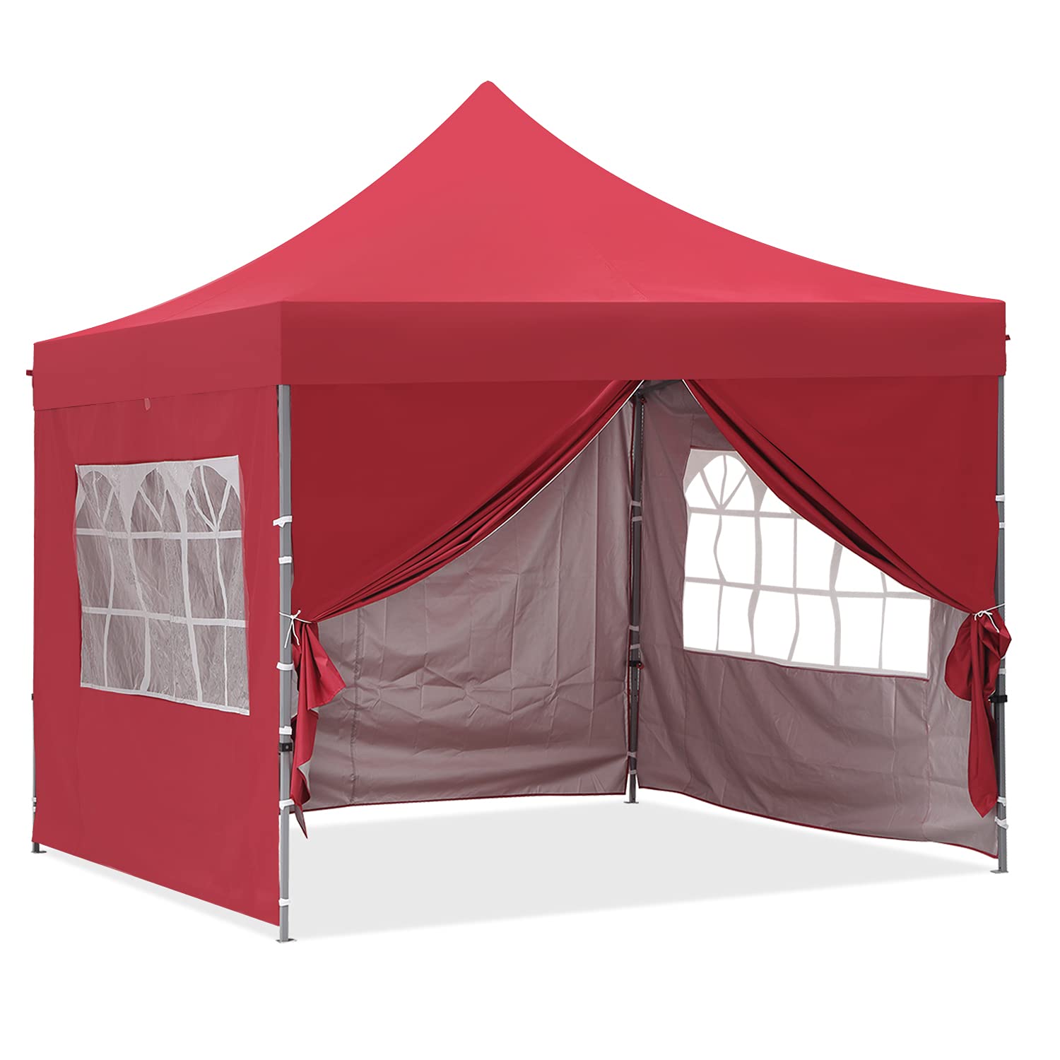 10x10 Ft Outdoor Pop Up Canopy Tent - Pink Instant Shelter with Wheeled Bag for Patio, Backyard, Beach & Commercial Use | Portable Folding Gazebo for Parties, Camping & Events