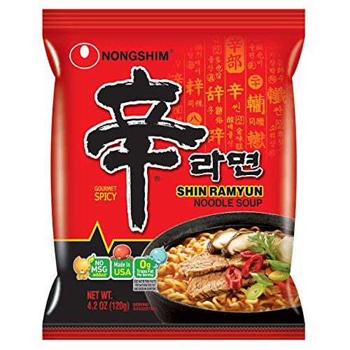 NongShim Shin Ramyun Noodle Soup - Gourmet Spicy Instant Ramen (4.2oz x 16 Pack) - Set of 3 | Korean Spicy Noodles for Quick Meals, Office Lunch & Late Night Snacks