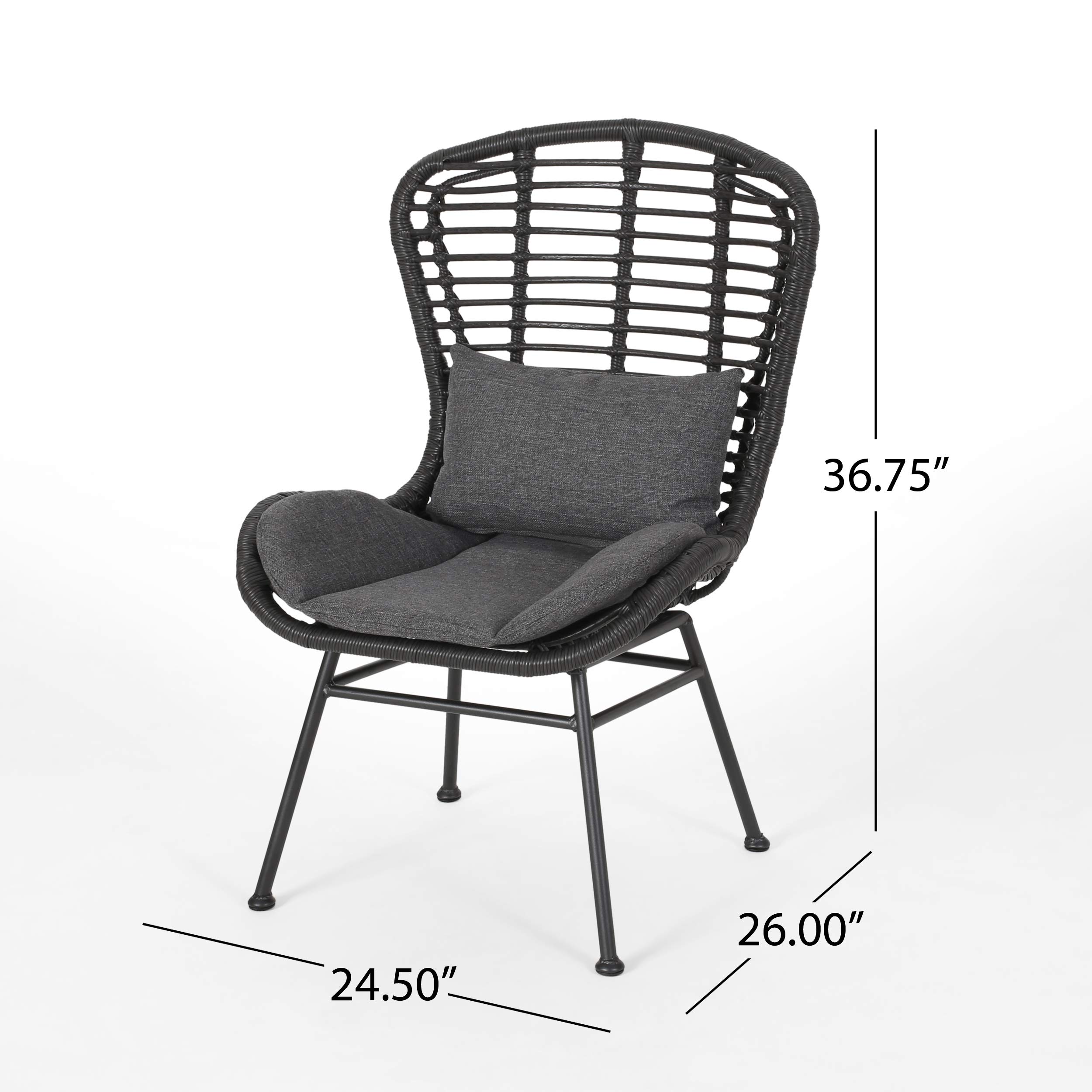 Premium GDFStudio Outdoor Club Chairs (Set of 2) - Water-Resistant Gray & Dark Gray Patio Furniture for Backyard, Poolside & Garden Relaxation