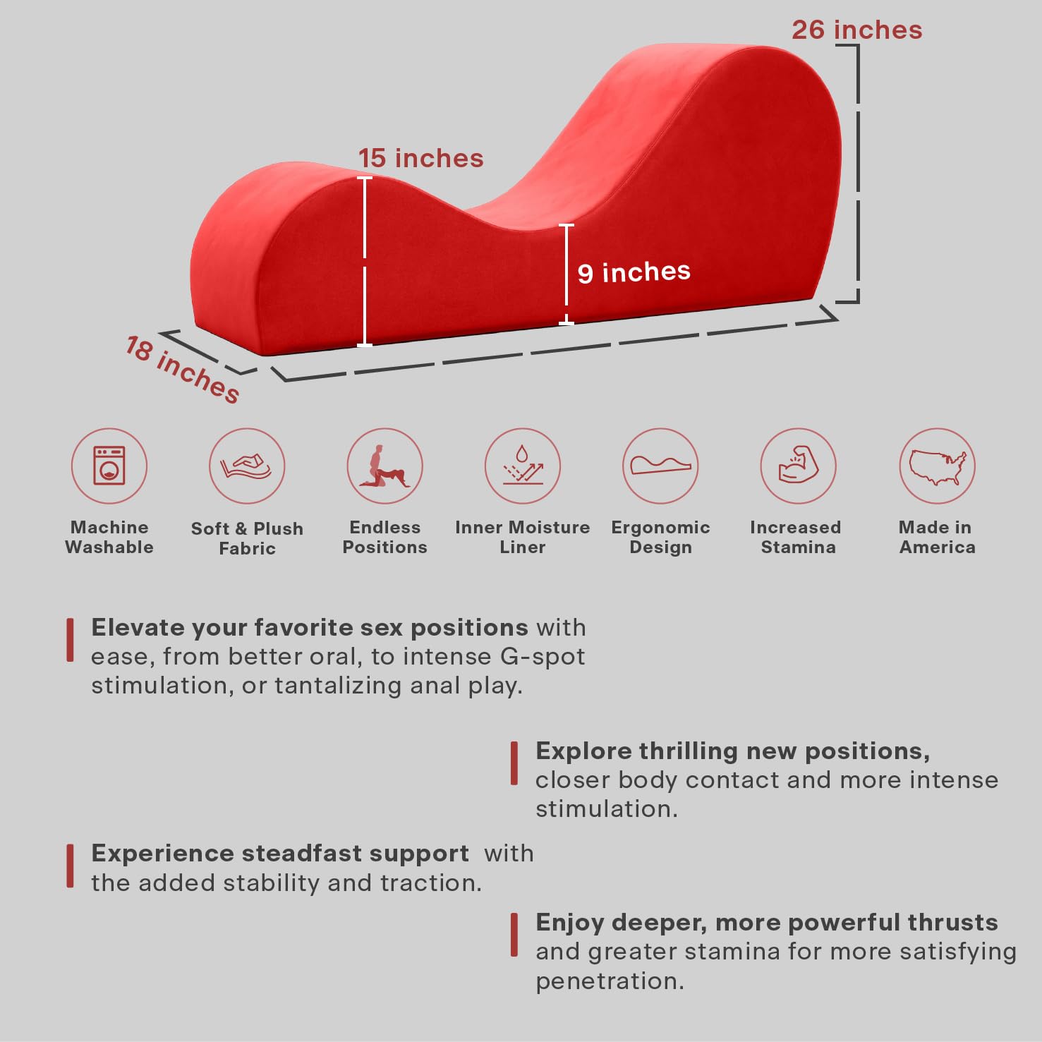 Liberator Kama Sutra Chaise - Black Sensual Lounge Chair for Enhanced Sex Positioning & Intimate Pleasure - Perfect for Couples, Tantric Yoga & Spicing Up Your Love Life