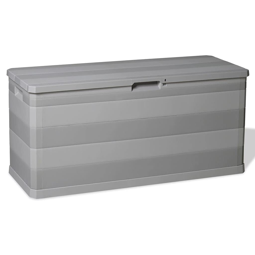 FAMIROSA 74 Gallon Outdoor Storage Box - Waterproof Garden Deck Patio Storage Chest for Cushions, Pillows, Blankets & Tools - Durable Plastic Container (46.1
