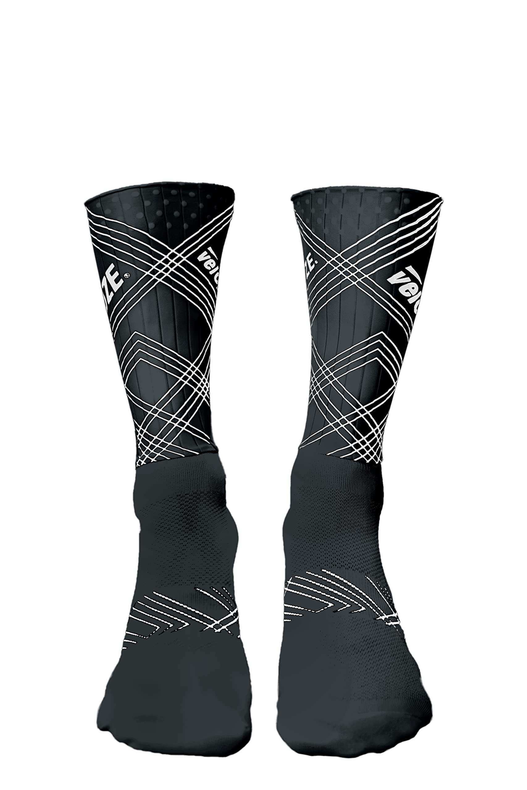 VeloToze Aero Cycling Socks - High-Performance Bike Racing Socks with UCI Approved Aero Fabric for Maximum Speed in Road Races & Time Trials - Perfect for Competitive Cyclists & Triathletes