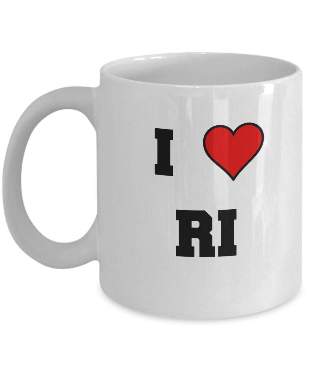 Rhode Island RI State Abbreviation Ceramic Coffee Mug - 11 oz Funny USA States Travel Gift for Tea & Coffee Lovers - Perfect for Home, Office & Gifts