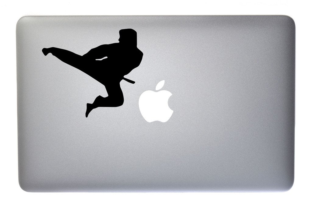 5 Inch Black Karate Kick Martial Arts Vinyl Decal Sticker for MacBook Laptop Phone Tablet - Perfect for Martial Arts Enthusiasts, Gym Bags & Sports Equipment Decoration