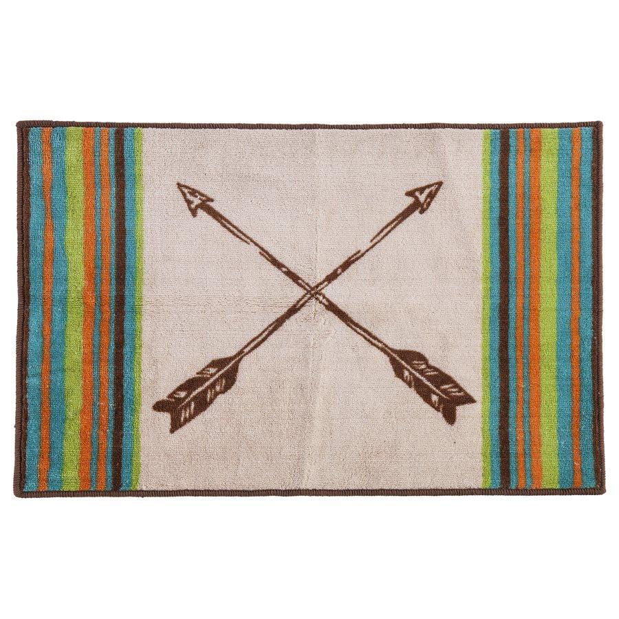 Serape Kitchen and Bath Rug with Arrow Design - Non-Slip Soft Cotton Mat for Bathroom, Kitchen, Laundry Room, and Entryway Decor