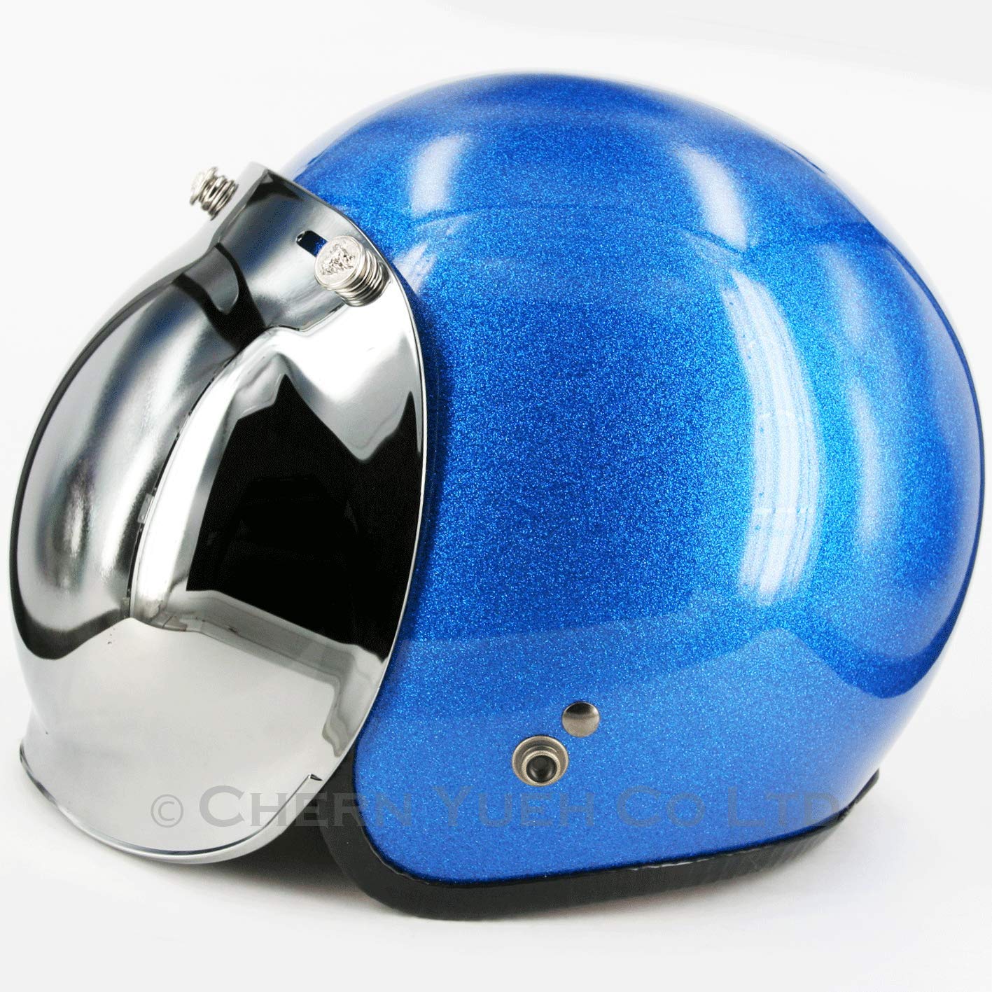 Smoke Tint Bubble Shield for 3-Snap Motorcycle Helmet - Chrome Mirror Visor for Harley, Honda, Yamaha - UV Protection & Anti-Fog for Day & Night Riding