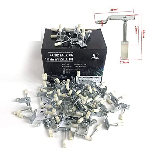 Heavy Duty Manual Steel Nails Rivet Tool - Concrete & Steel Wall Anchor Installation Kit with Wire Slotting Device for Decoration, Rivet Gun & Tufting Gun Accessories (200pcs Hanging Nails) - Perfect for DIY Home Improvement, Construction Projects & Wall Decor Installation