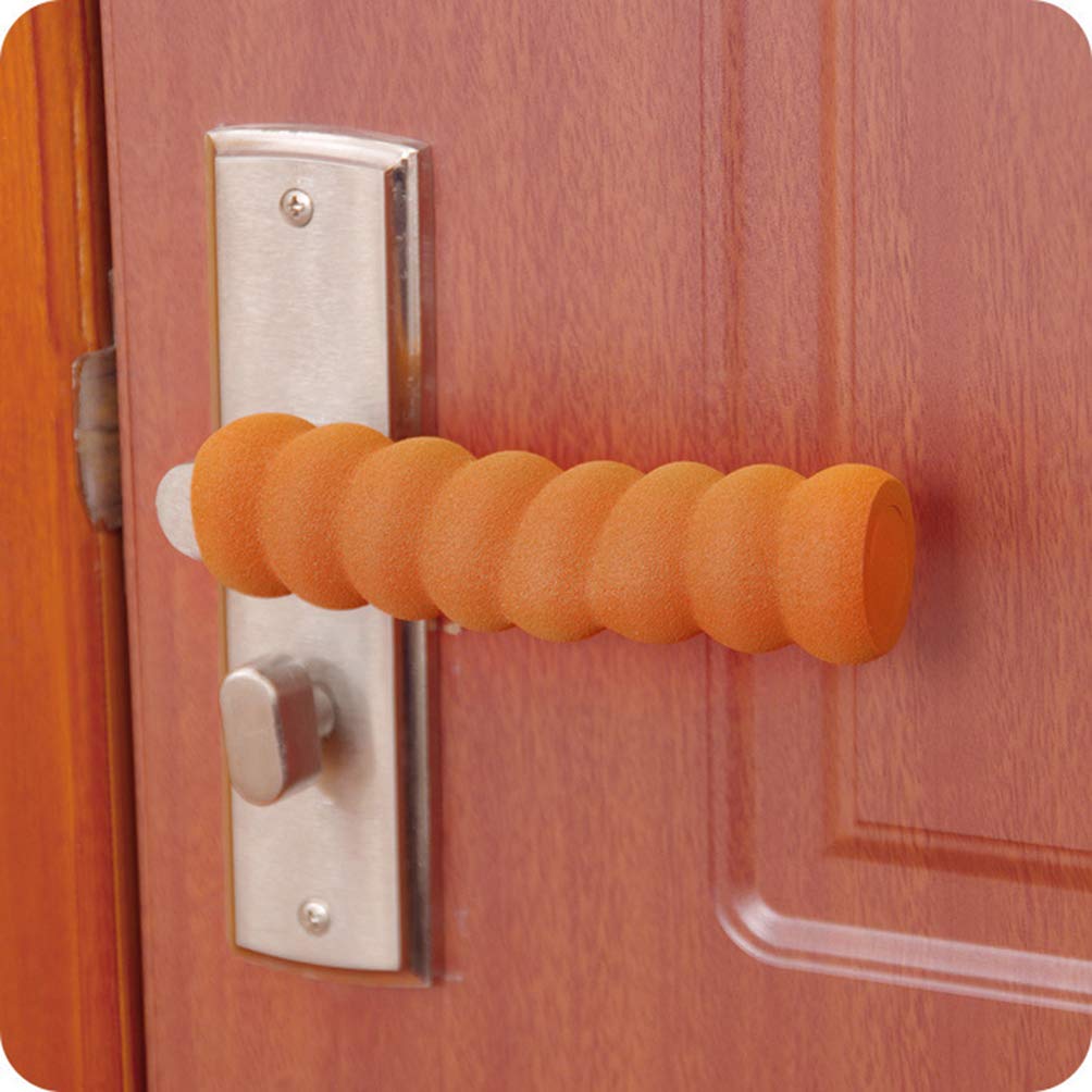 NUOBESTY 4-Pack Silicone Door Knob Covers - Soft Spiral Foam Handle Protectors for Baby Safety, Childproof & Anti-Collision (Fits Standard Doorknobs & Levers) - Perfect for Homes with Toddlers & Pets