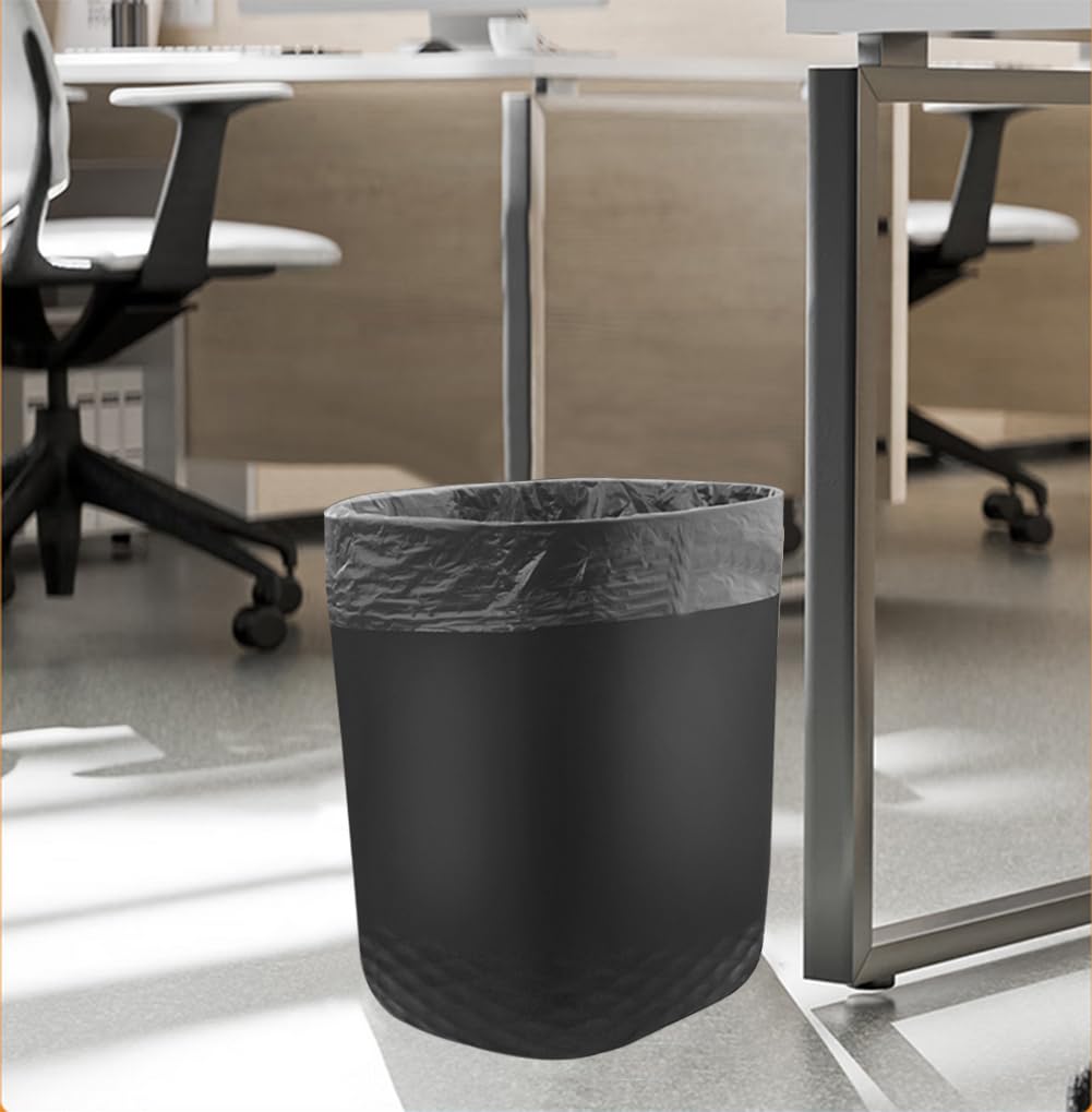 2.5 Gallon Small Trash Can with 60 Count Trash Bags - Black Wastebasket for Bathroom, Bedroom, Office & Kitchen | Perfect for Home, Office & Dorm Recycling Bins