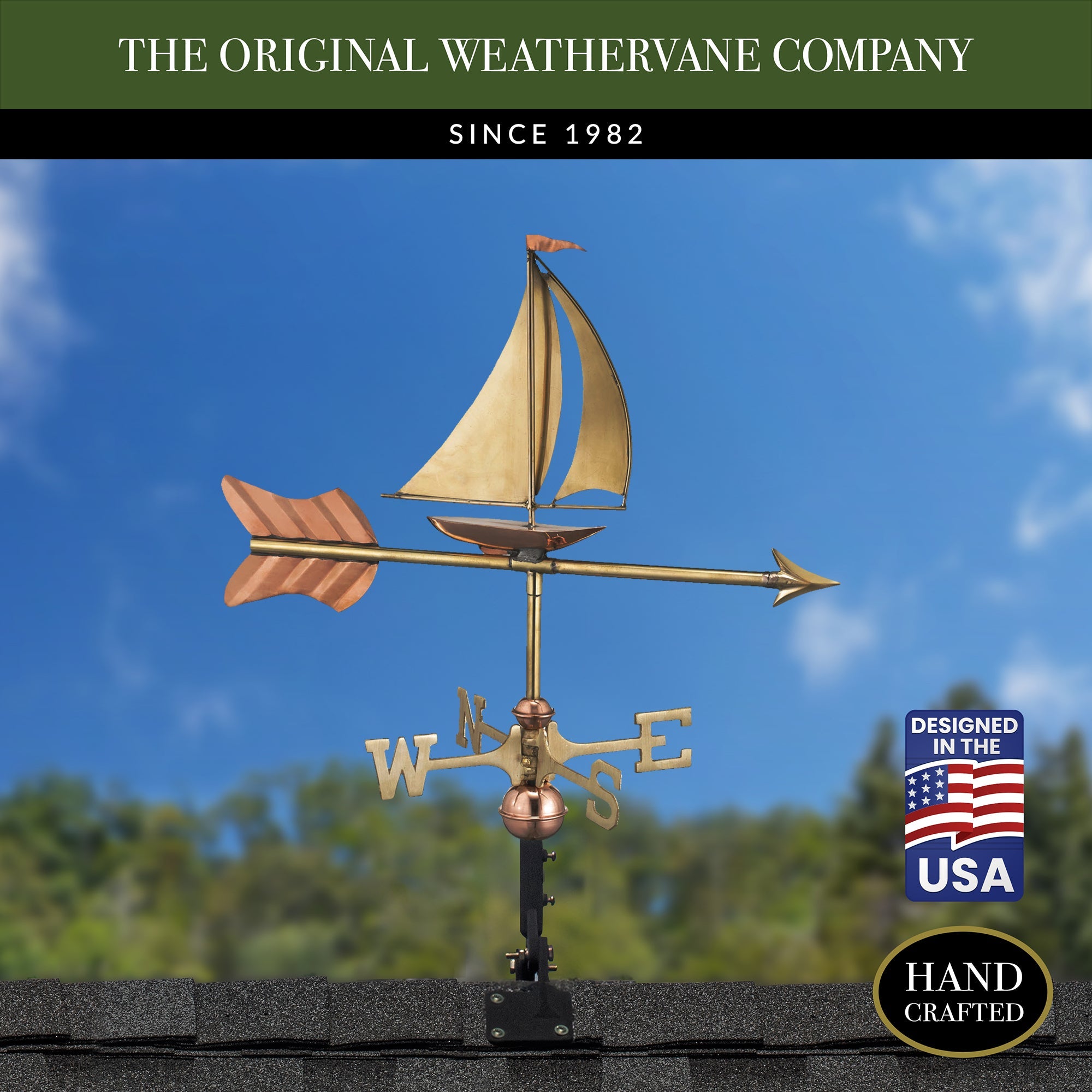Vintage Sailboat Cottage Weathervane - Nautical Decor for Garden, Yard, or Roof - Perfect for Coastal & Farmhouse Style Homes