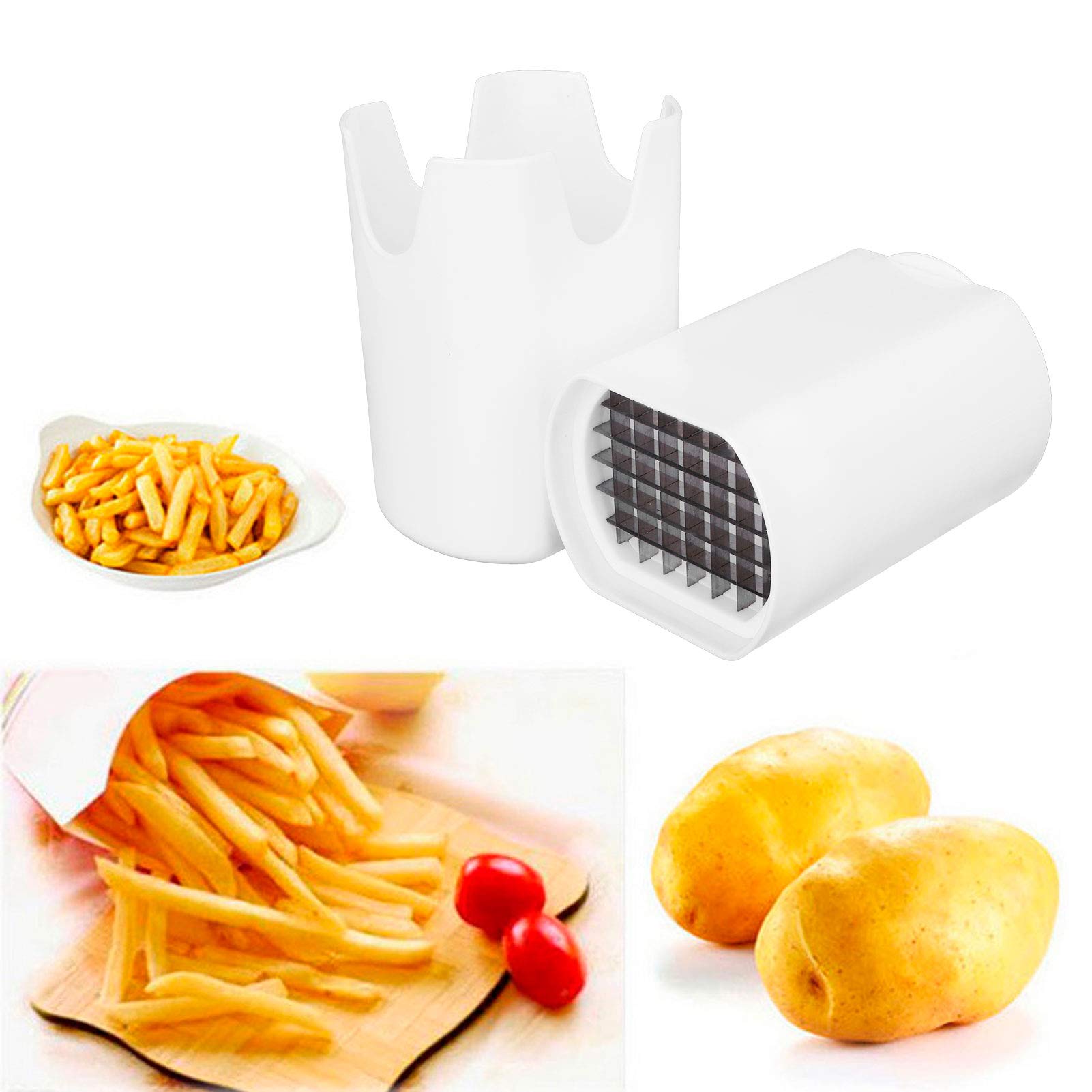 Yosoo 44 Grid Potato Chip Cutter - French Fry & Vegetable Slicer with Lid - Kitchen Tool for Perfect Homemade Fries, Chips & Fruit Slices | Ideal for Meal Prep, Snacks & Party Platters