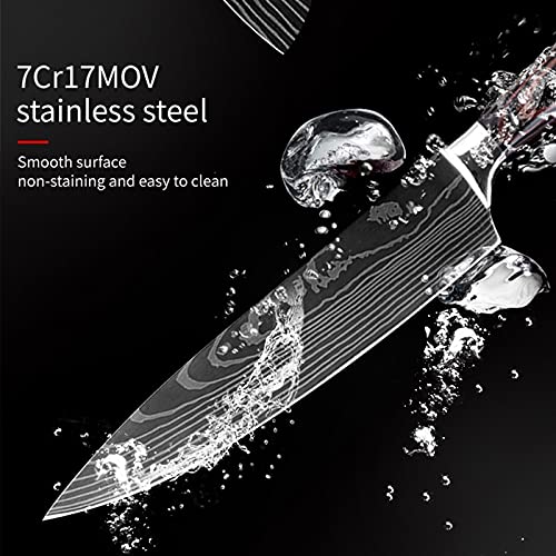 Professional 8-Piece Japanese Chef Knife Set - 3.5 to 8 Inch Ultra Sharp 440A Stainless Steel Kitchen Knives with Sheaths - Perfect for Home Chefs, Cooking Enthusiasts & Culinary Professionals - Ideal for Slicing, Dicing, Chopping & Food Preparation