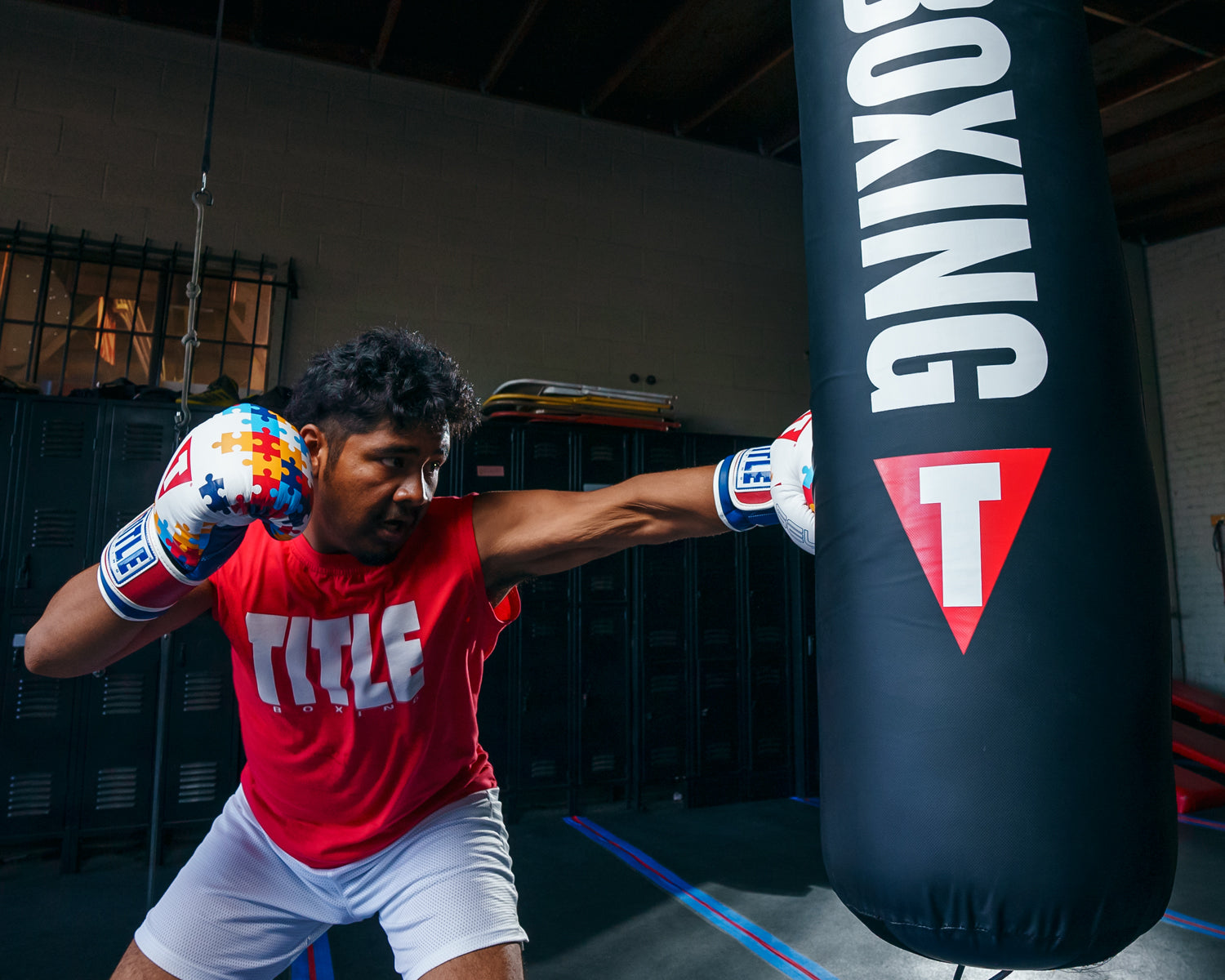 TITLE Boxing Gel World V2T Limited Edition Autism Awareness Training Bag Boxing Gloves - Premium MMA & Kickboxing Gear for Home Gym, Boxing Training, and Fitness Workouts