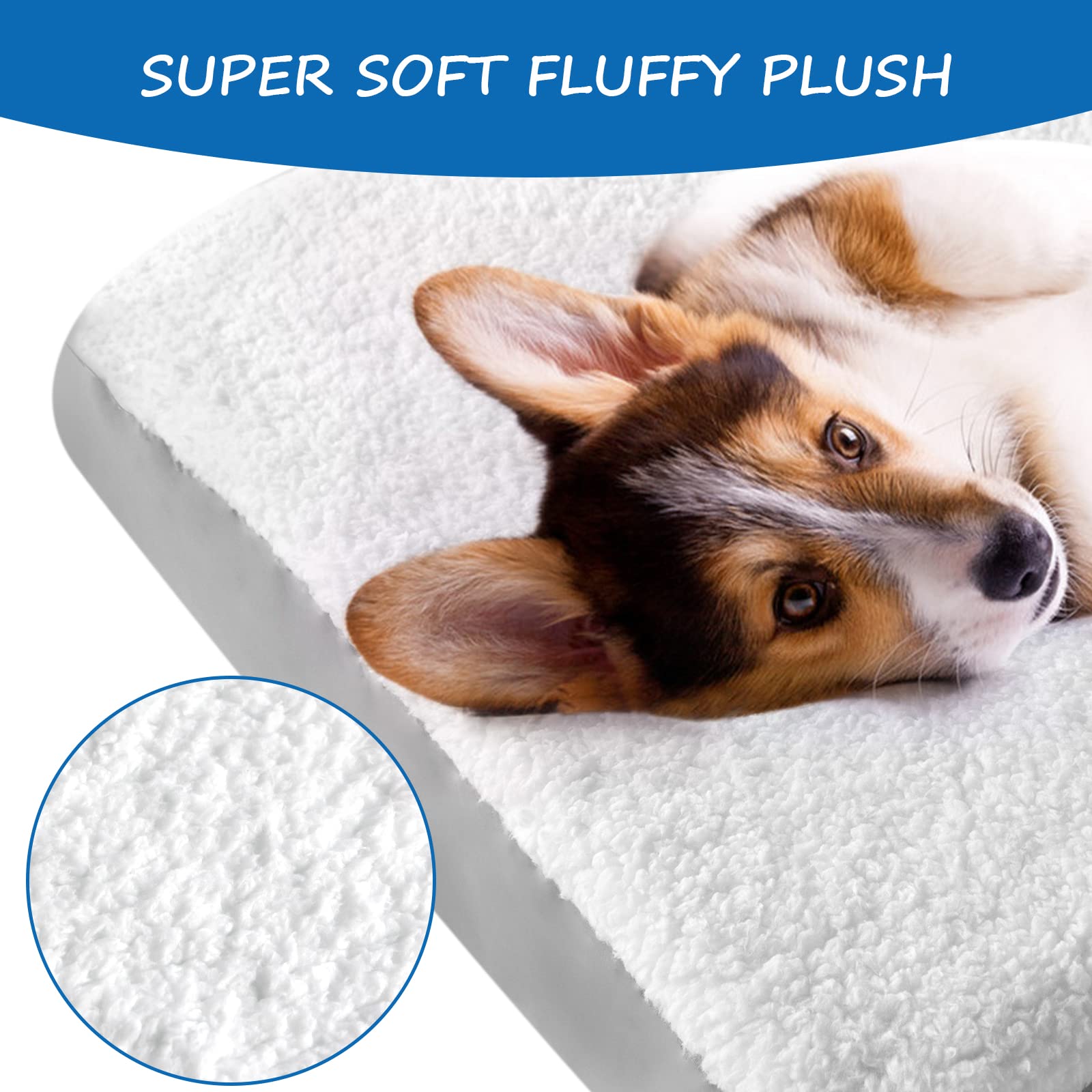 **Washable & Waterproof Dog Bed Cover Replacement - Plush, Soft & Comfortable Pet Mattress Cover for Puppies & Dogs - Easy to Remove & Machine Washable - Perfect for Crates, Kennels & Home Use**