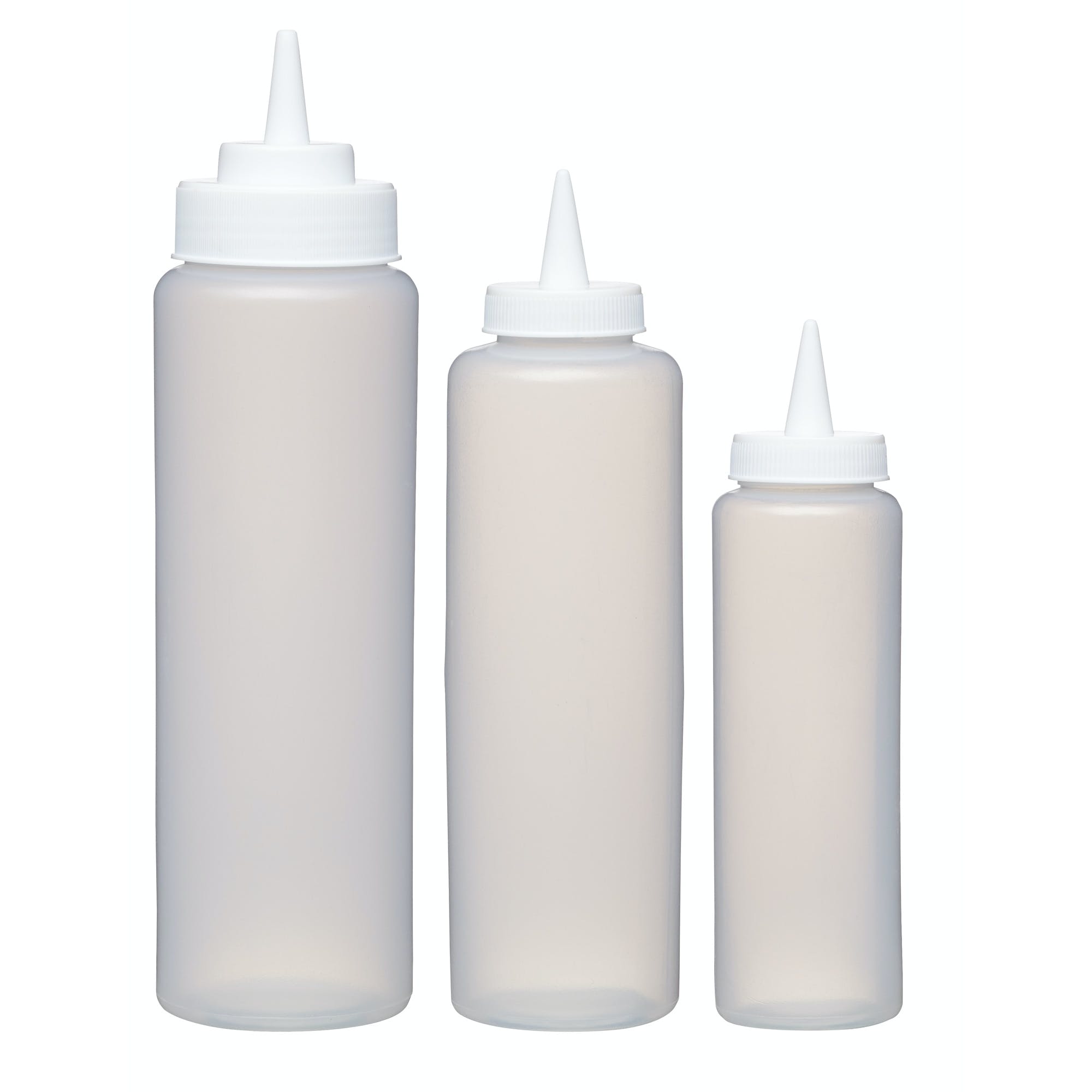 Easy Squeeze Sauce Dispensers Set of 3 - Durable Kitchen Condiment Bottles for Ketchup, Mustard & Mayo - Perfect for BBQs, Picnics & Restaurants