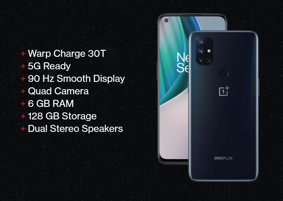 OnePlus Nord N10 5G Unlocked Smartphone (128GB, 6GB RAM) 6.49