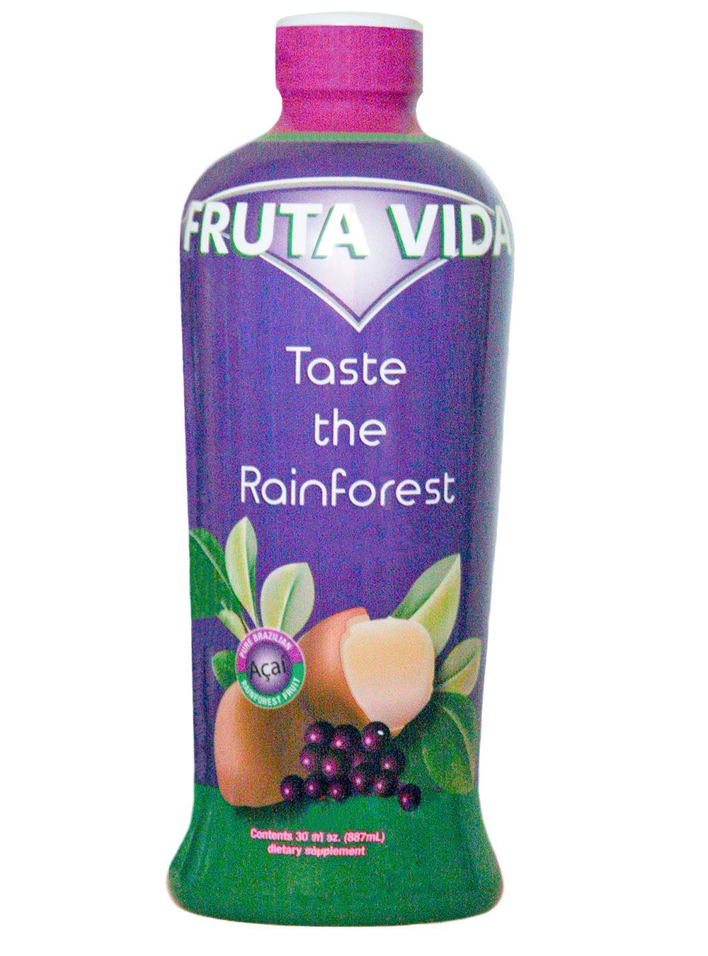 6-30 Oz Bottles - Fruta Vida Superfruit Juice (Acai, Yerba Mate, Cupuacu) by Pro Image International | Antioxidant-Rich Energy Drink for Workouts & Healthy Lifestyle