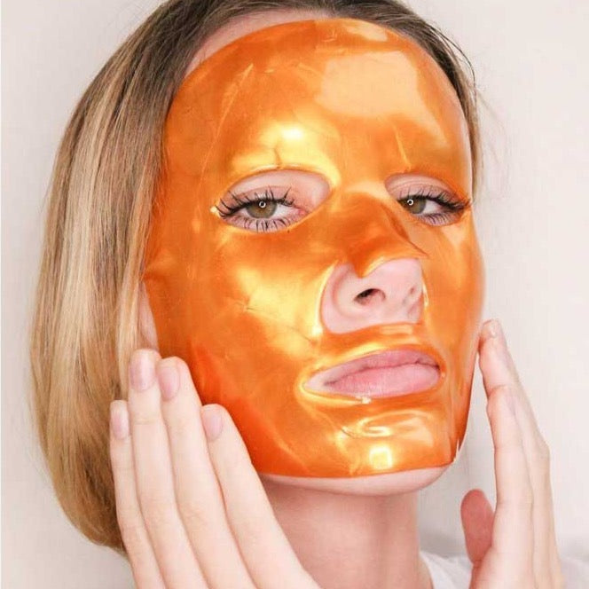 Premium Gold Infused Collagen Face Mask for Anti-Aging & Skin Rejuvenation - Hydrating Treatment for Glowing Skin at Home Spa & Special Occasions