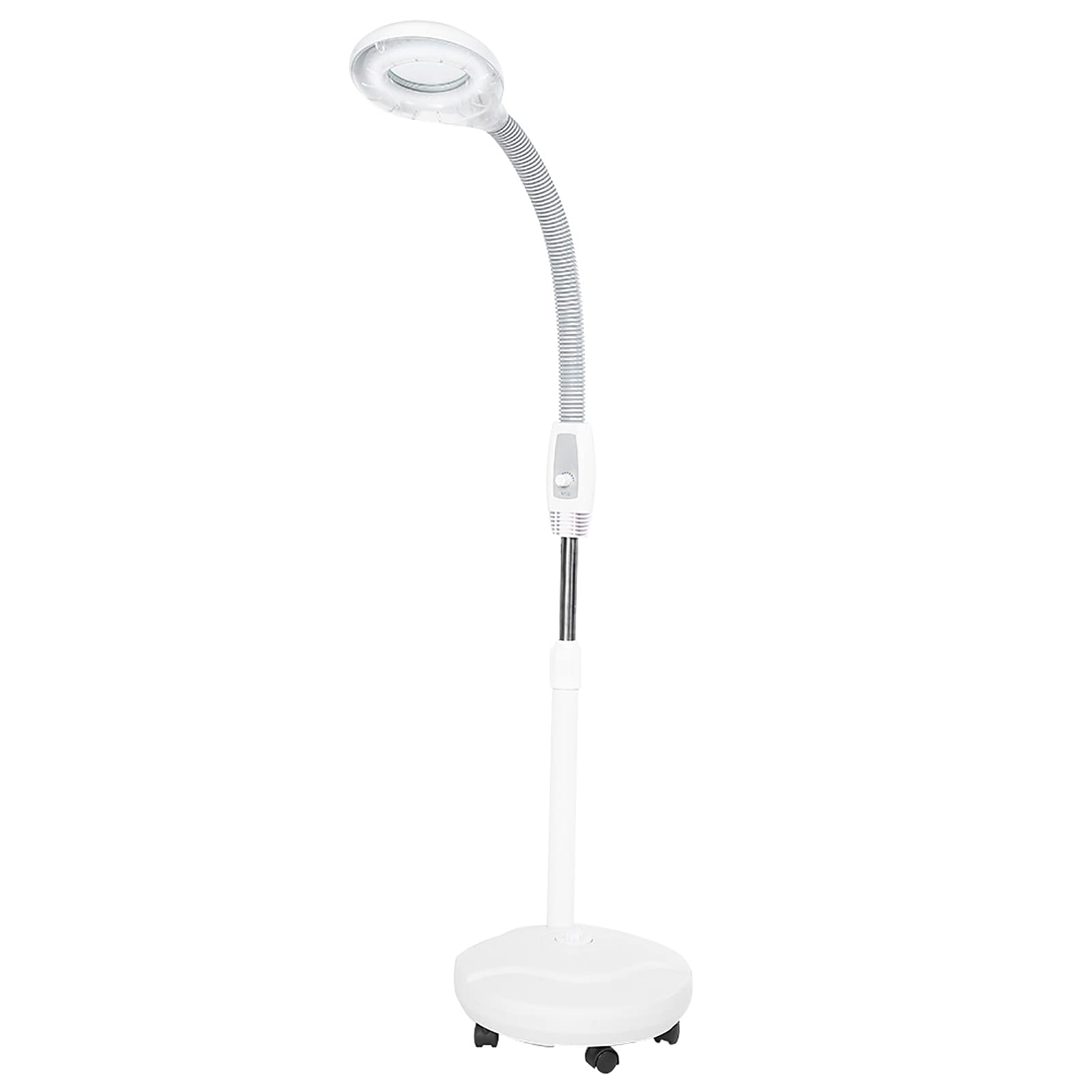 LED Magnifying Floor Lamp with 3X Lens - Adjustable Height Stand for Makeup, Crafts & Reading - Bright Illumination for Beauty Care & Detailed Work (US) - Perfect for Home Salon, Hobby Room & Office Workspace