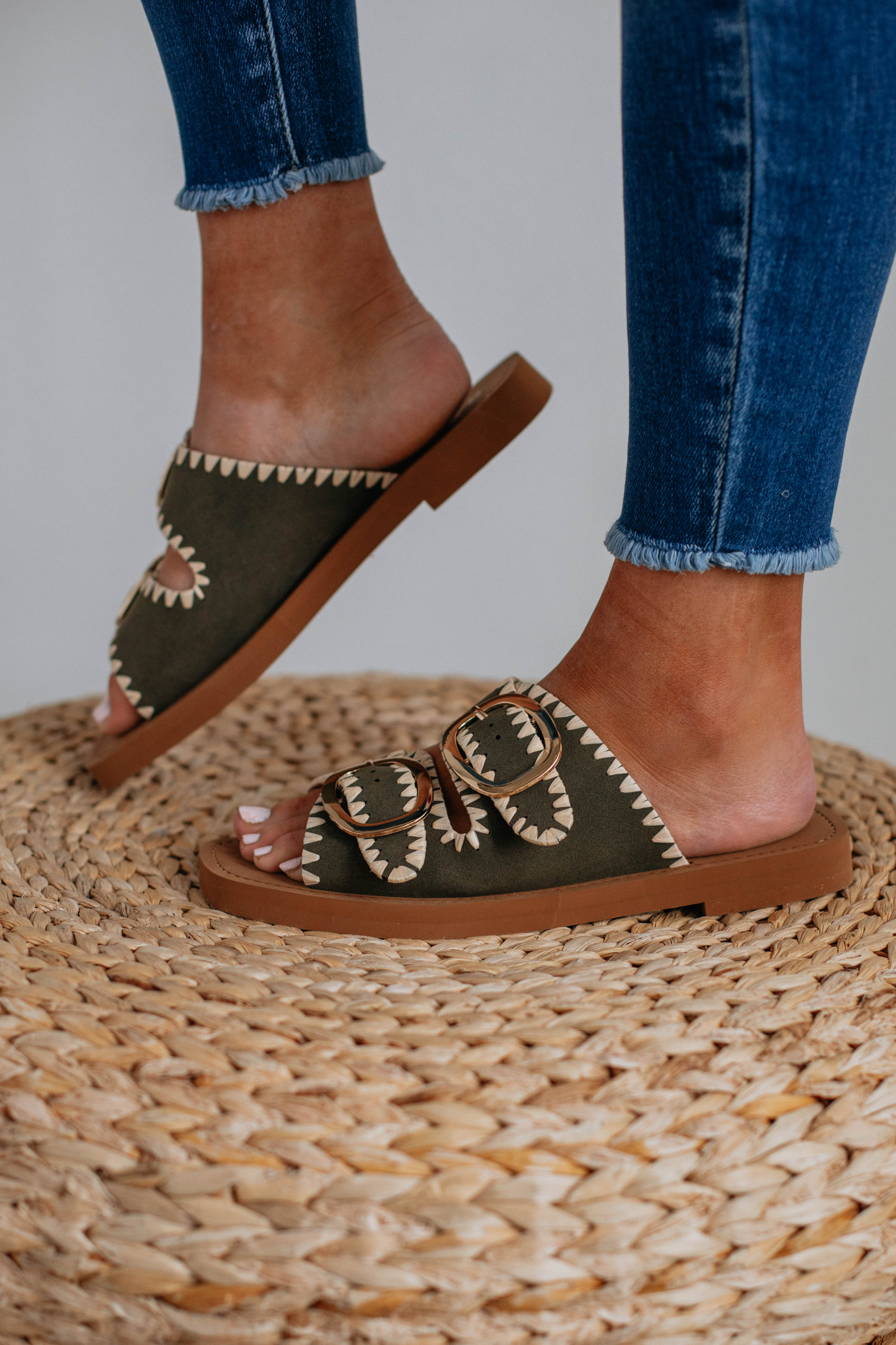 Going My Way Comfortable Olive Sandals for Women - Perfect for Beach, Travel, and Casual Wear
