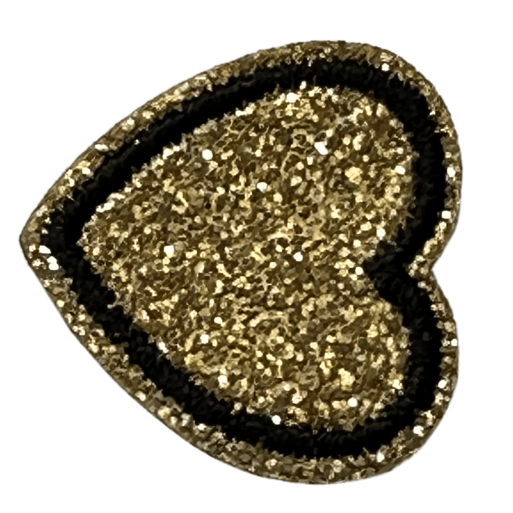 Vintage Metallic Heart Iron-On Patch for Jackets, Bags & DIY Crafts - Perfect for Punk, Goth & Emo Fashion