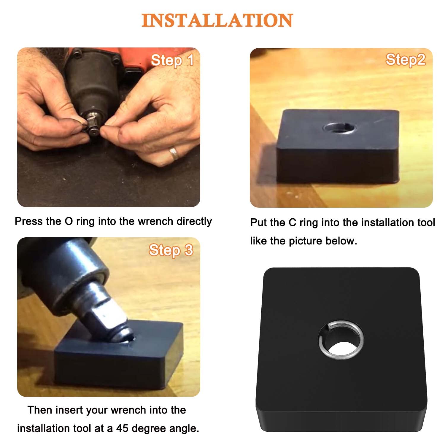 3/8 Inch Impact Socket Retaining Ring Clip with O-Ring & Installation Tool - Compatible with Milwaukee Brushless Impact Wrench - Perfect for Automotive Repairs & DIY Projects