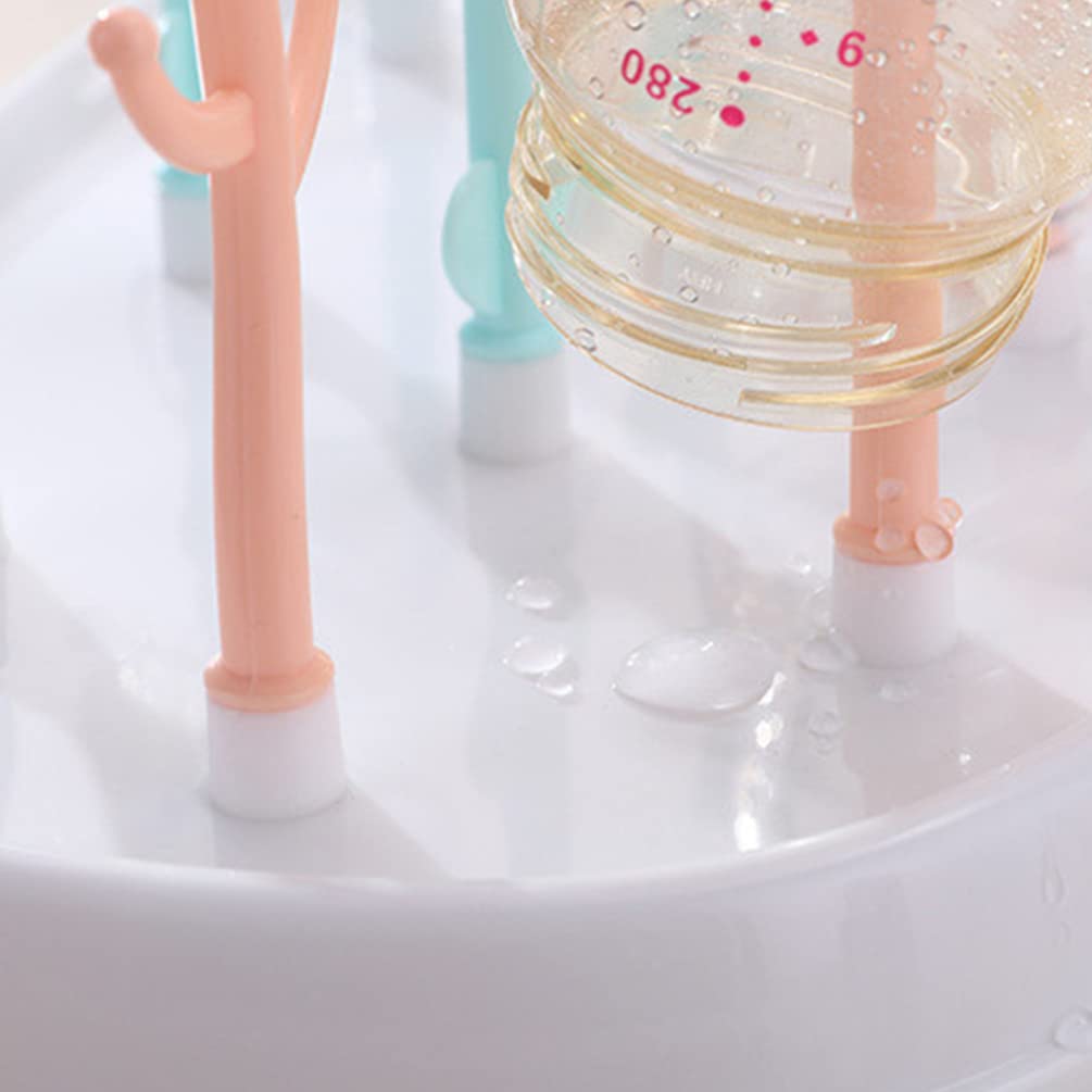 Baby Bottle Drying Rack with Cover - Feeding Bottle Organizer & Storage Box - Space-Saving Kitchen Cabinet Organizer for Nursery, Daycare & Home Use