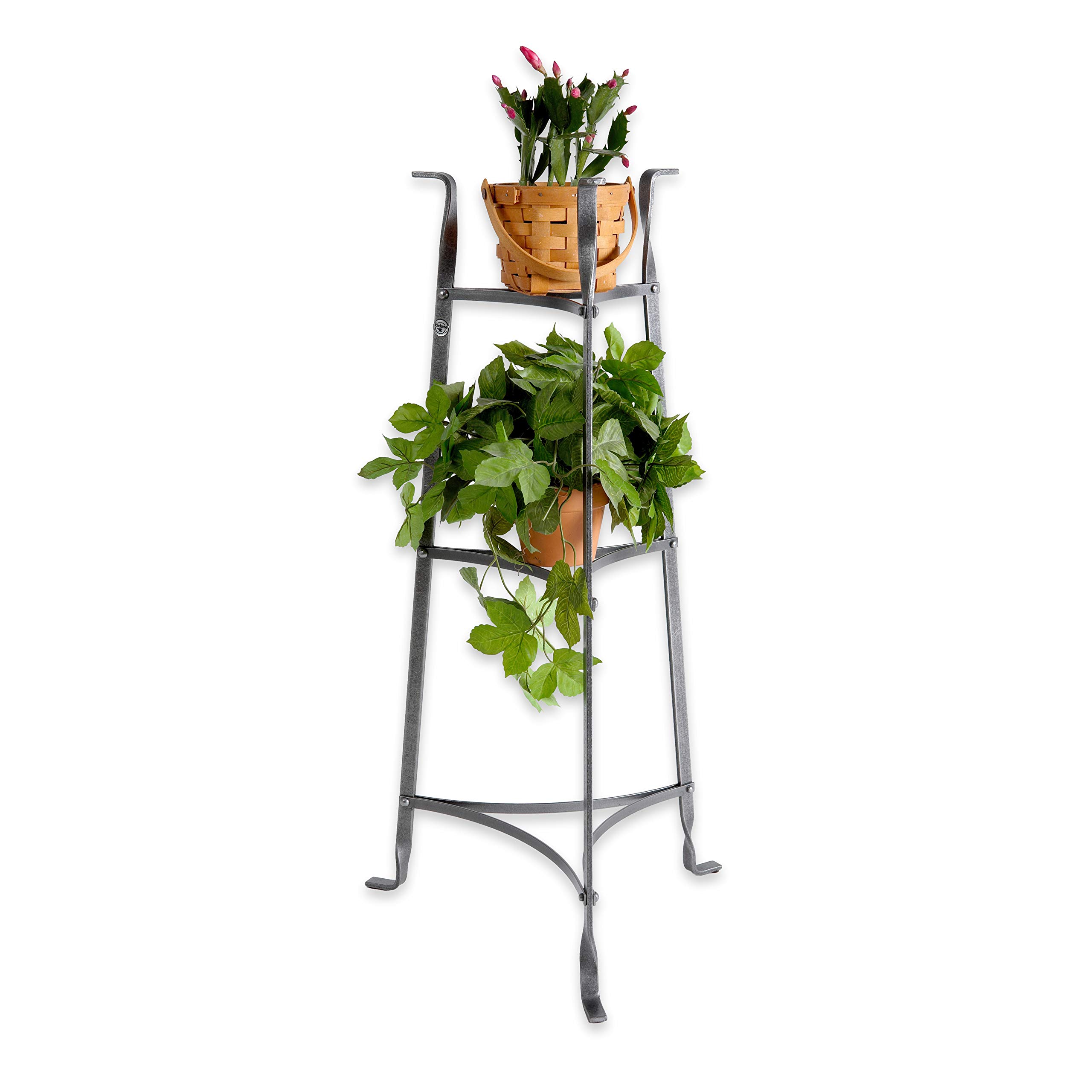 Handcrafted 3-Tier Hammered Steel Designer Stand - Elegant Home Decor for Kitchen, Bathroom or Office Organization | Perfect for Displaying Fruits, Plants & Decorative Items