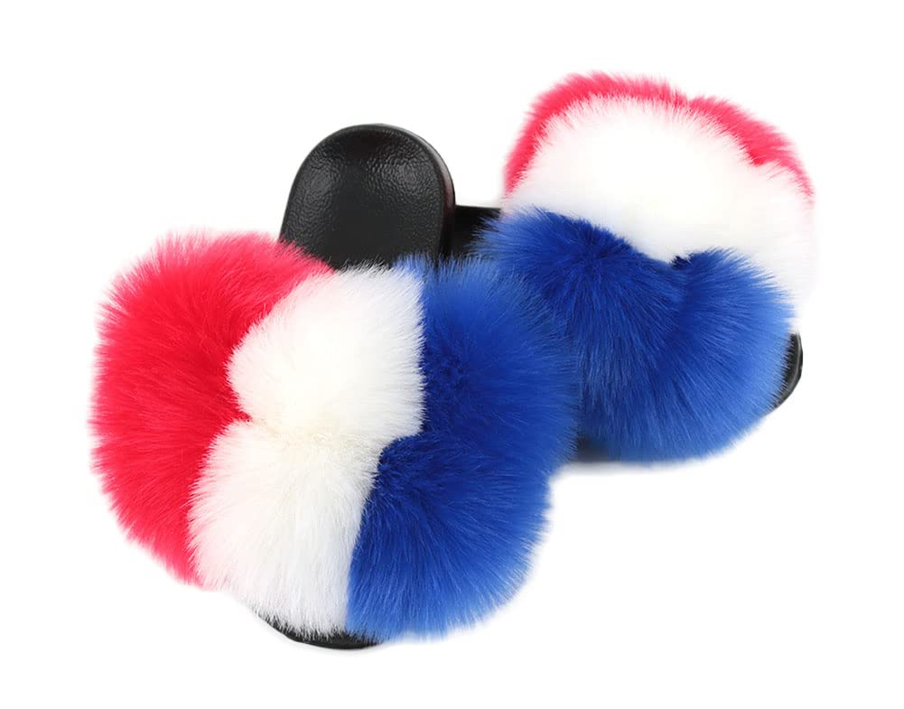 Women's Fluffy Faux Fur Slides - Soft Indoor/Outdoor Slippers with Thick Sole for Comfort - Cozy House Shoes for Winter, Lounge Wear, and Spa Relaxation