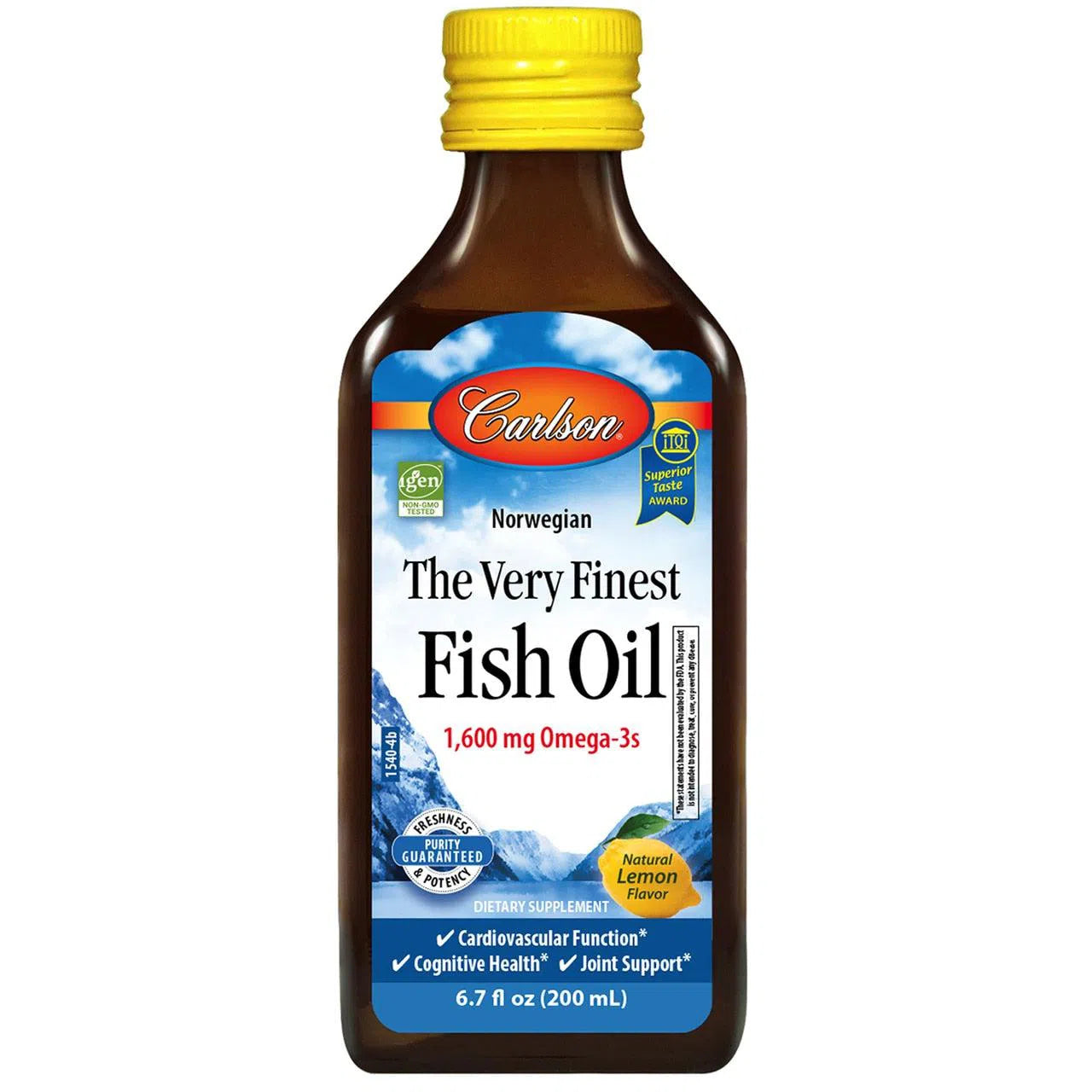 Carlson The Very Finest Fish Oil Liquid - Wild Caught Omega 3 Supplement for Heart, Brain & Joint Health - Lemon Flavor for Easy Consumption - Perfect for Daily Wellness & Active Lifestyle