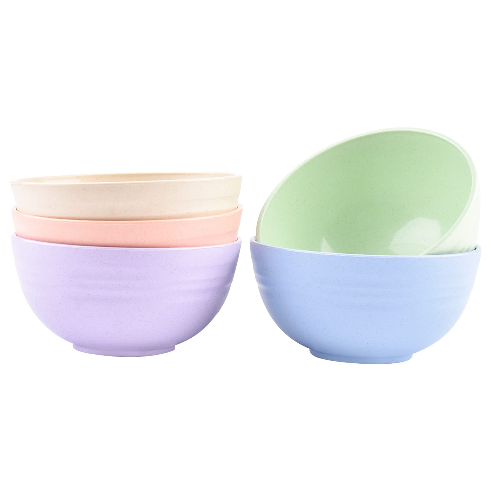 5-Piece Small Bowls Set - 14oz Reusable Kitchen Bowls for Desserts, Soup, Oatmeal, Pasta & Salad - Microwave & Dishwasher Safe - 5 Color Options - Perfect for Home Dining, Party Serving & Meal Prep