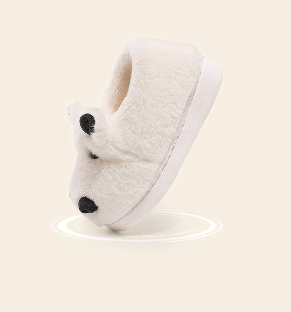 Kids Fuzzy Hippo Cotton Slippers - Warm Winter Indoor House Shoes for Boys & Girls - Cozy Bedroom, Lounge & Playtime Slippers for Cold Weather