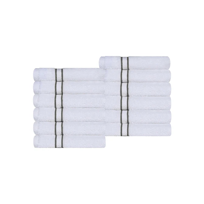 Premium 12-Piece Turkish Cotton Face Towel Set - Ultra Soft, Highly Absorbent & Quick-Drying - Perfect for Spa, Gym, Travel & Daily Skincare Routine