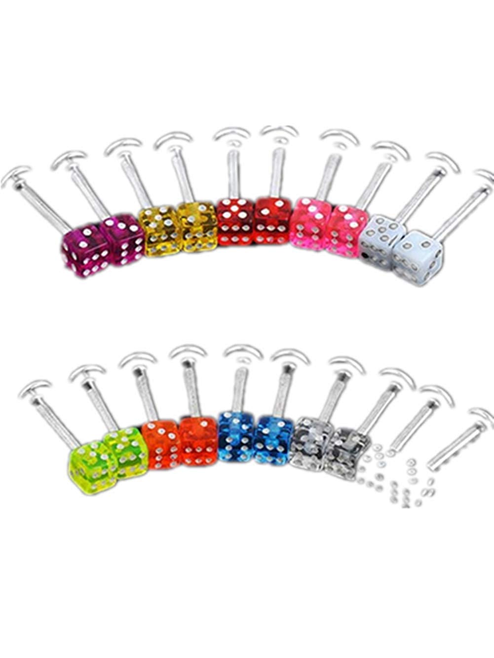 20 Pcs Mixed Cube Dice Lip Ear Studs Rings Tragus Labret Body Piercing Jewelry Set - Perfect for Parties, Clubs, and Creative Self-Expression