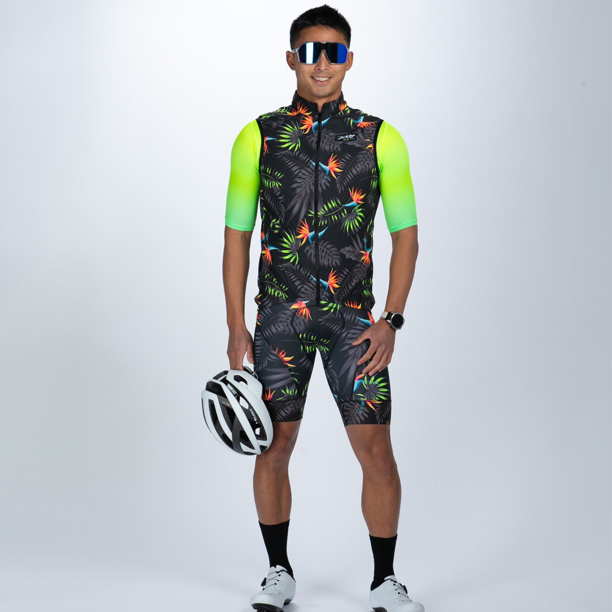 Men's Limited Edition Cycling Vest - Tropical Magic Design for Outdoor Sports & Biking Adventures