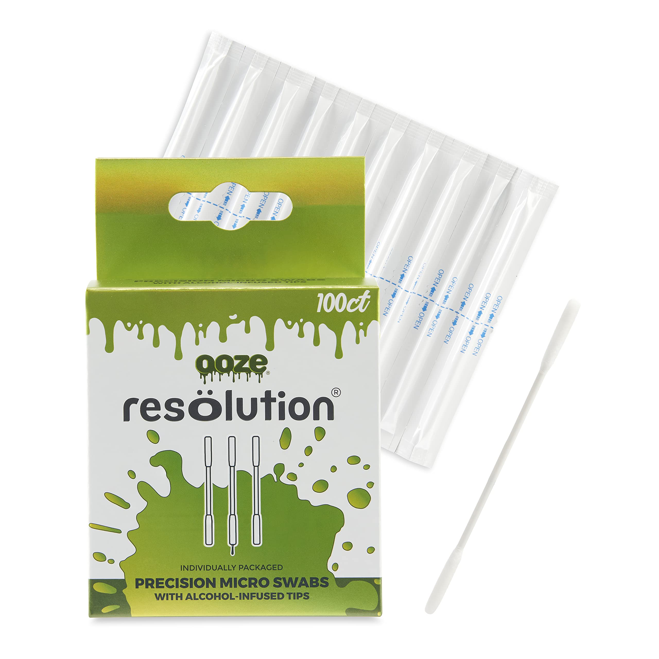 RESÖLUTION Ooze Resolution Glass Cleaner Kit - Spotless Cleaning Bundle (1 Gel Pack, Caps, Cotton Swabs & Brush Cleaners) - Liquid Cleaning Solution for Bongs, Pipes & Glassware - Perfect for Daily Maintenance & Deep Cleaning