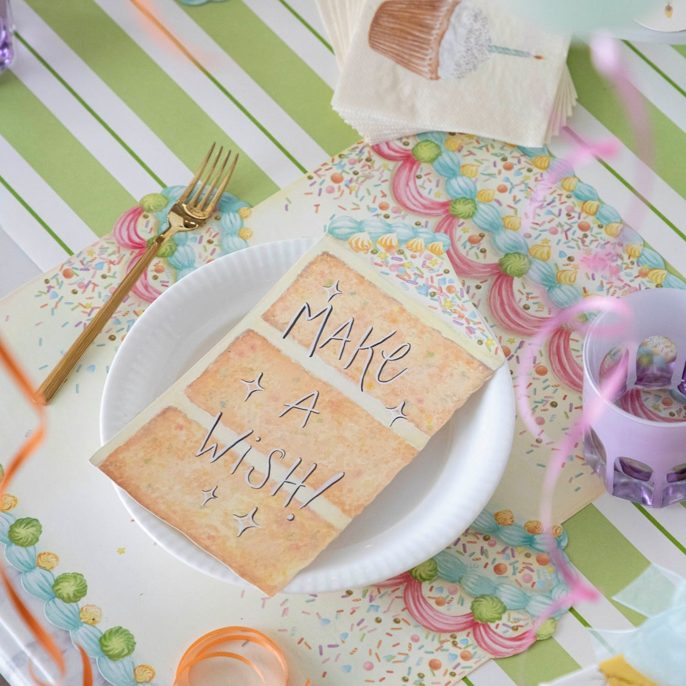 Custom Die-Cut Birthday Cake Placemat - Personalized Party Table Decor for Kids & Adults - Perfect for Birthday Celebrations, Dessert Tables, and Special Events