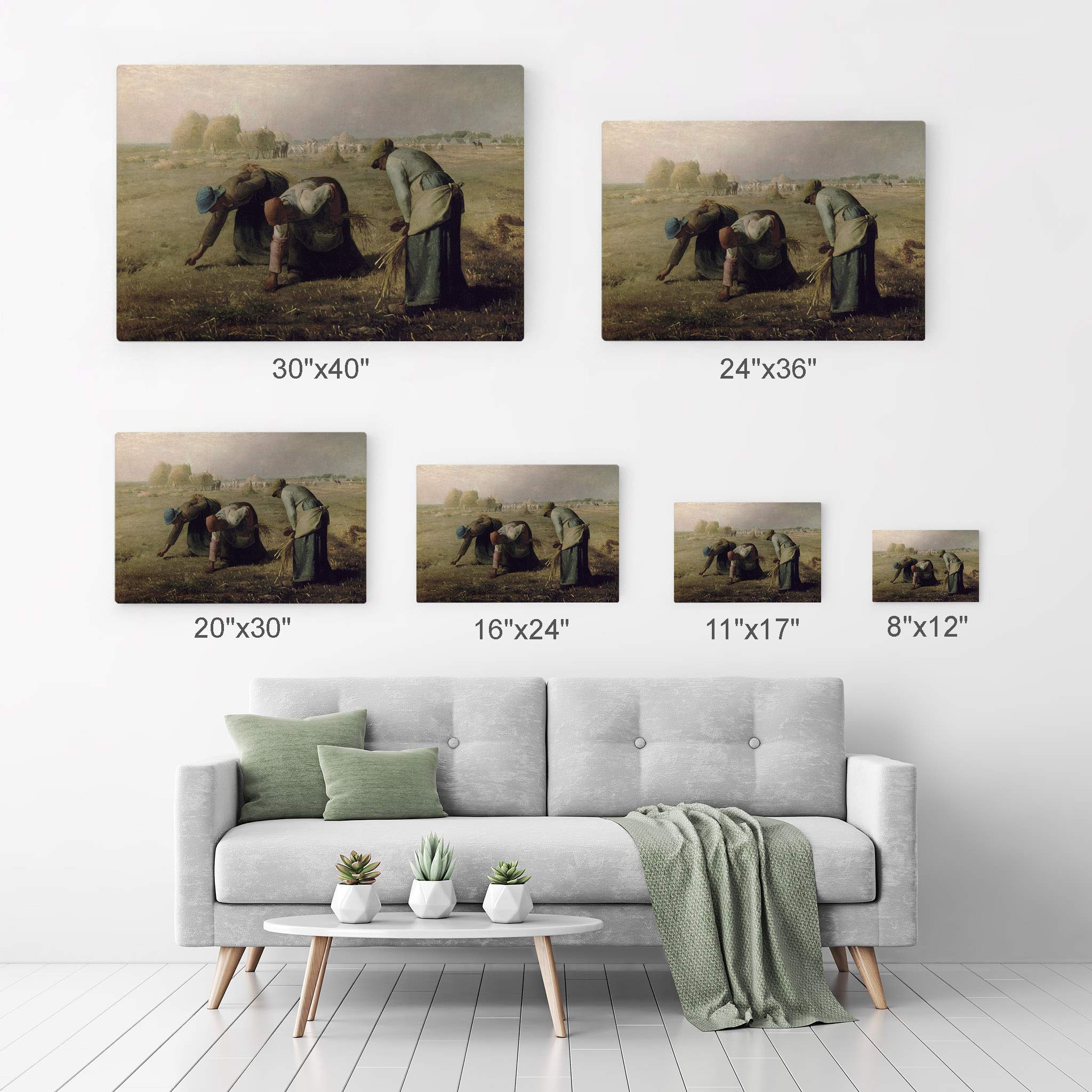 Jean-Francois Millet The Gleaners Classic Art Reproduction - Premium Metal Wall Art Print 30x40 Inch, Famous Oil Painting Home Decor, Ready to Hang, Made in USA - Perfect for Living Room, Bedroom & Office Wall Decor