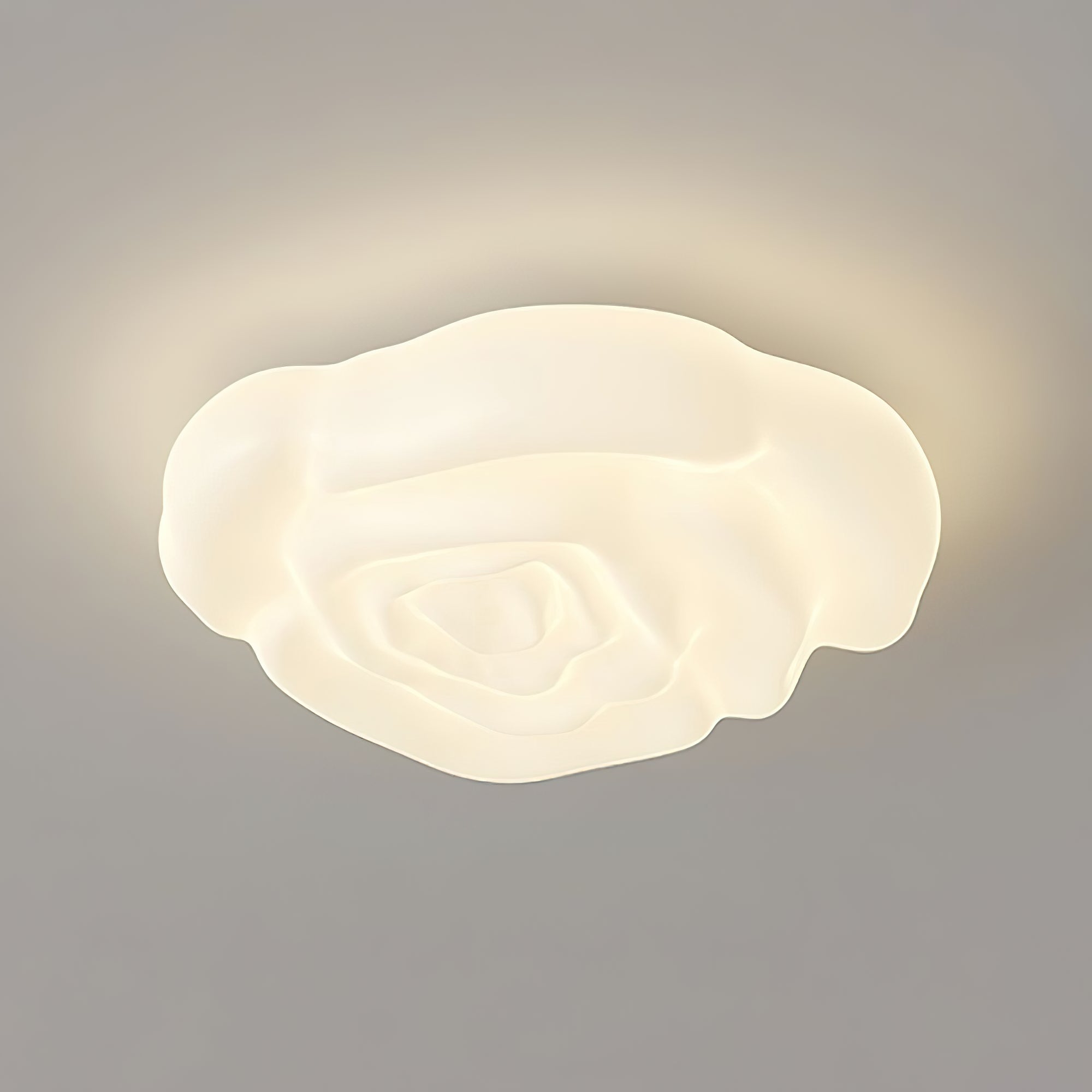 Elegant Cream Rose Acrylic Ceiling Light Fixture - Modern Floral Chandelier for Bedroom, Living Room & Dining Room Decor