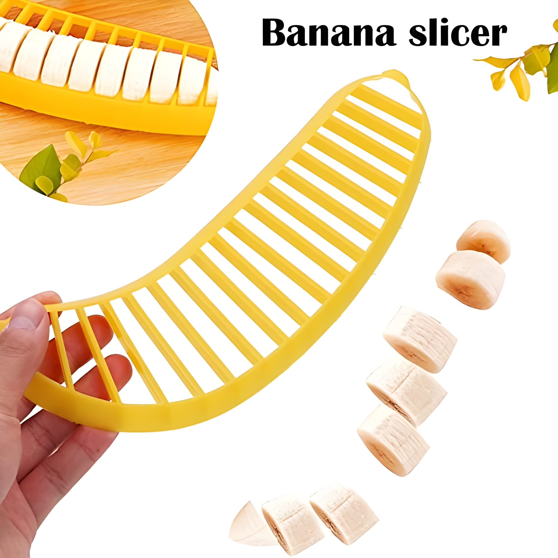 Guyuyii Banana Slicer - Quick & Safe Banana Cutter for Even Slices | Easy Kitchen Gadget for Kids & Adults | Perfect for Snacks, Fruit Salads, Desserts & Meal Prep | Ideal for Breakfast, Smoothie Bowls & Baby Food Preparation