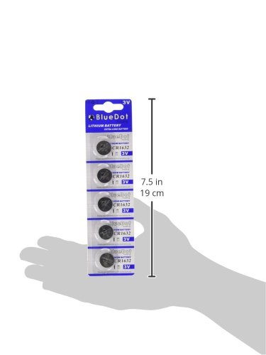 BlueDot Trading CR1632 3V Lithium Button Cell Batteries (5-Pack) - Long-Lasting Power for Car Key Fobs, Calculators, Watches & Small Electronics - Perfect for Home, Office & Travel Use